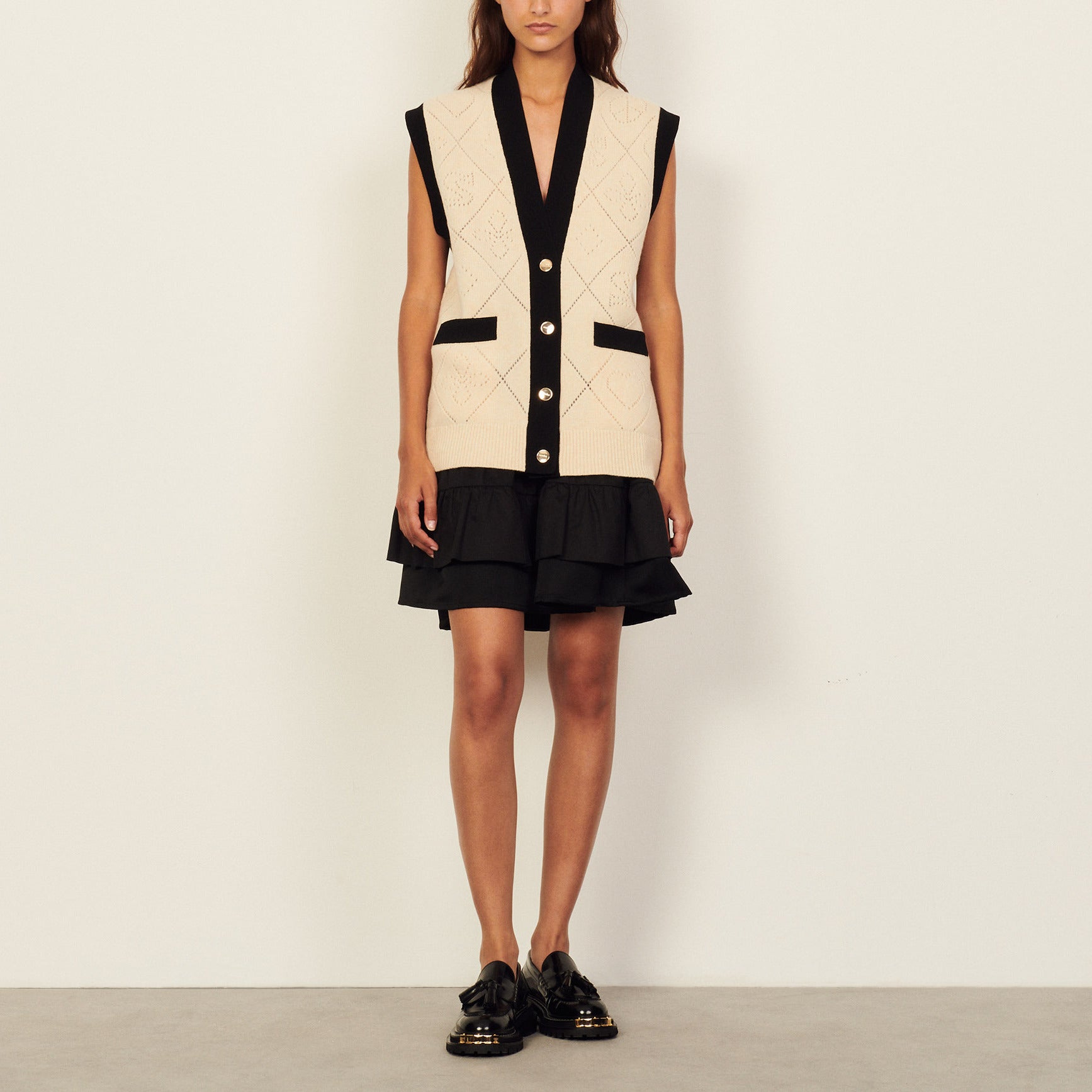 Cardi coat oversize sans manches Sandro seconde main