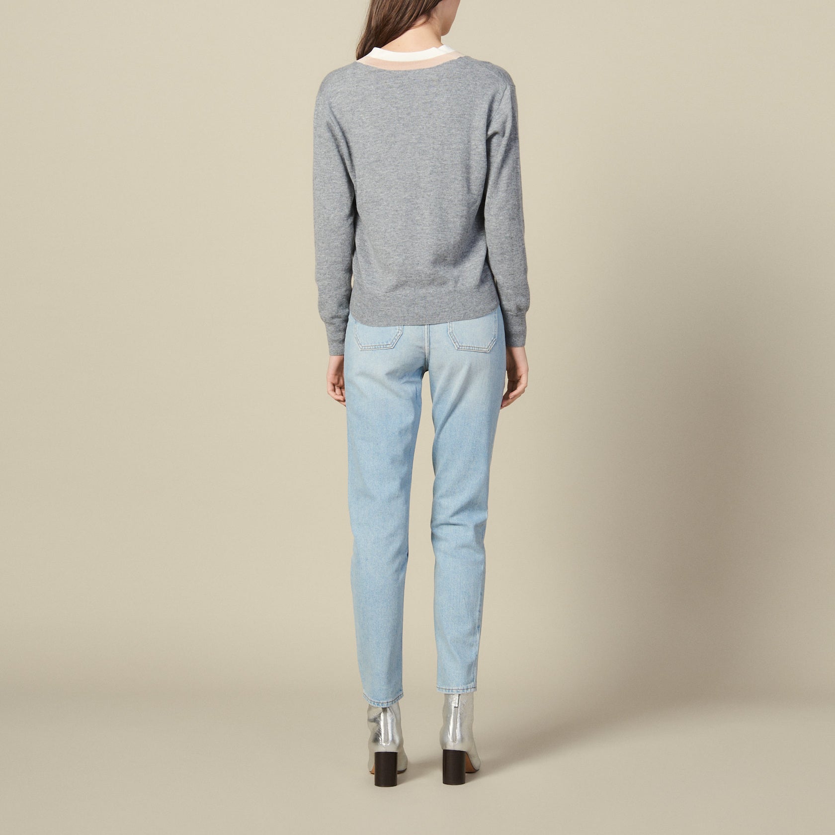 Pull en maille avec large galon bicolore Sandro seconde main