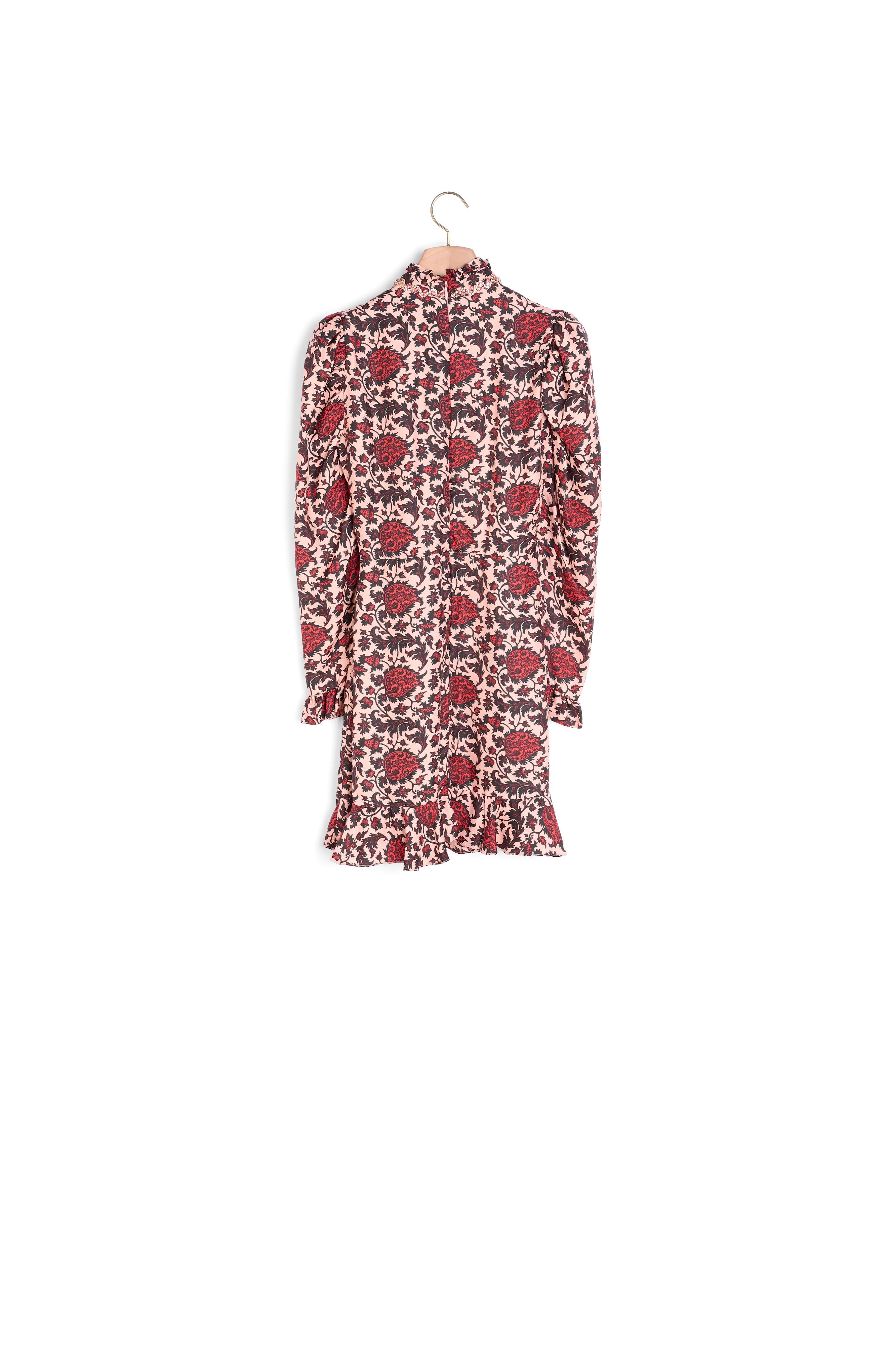 Robe courte imprimée en soie mélangée Sandro seconde main