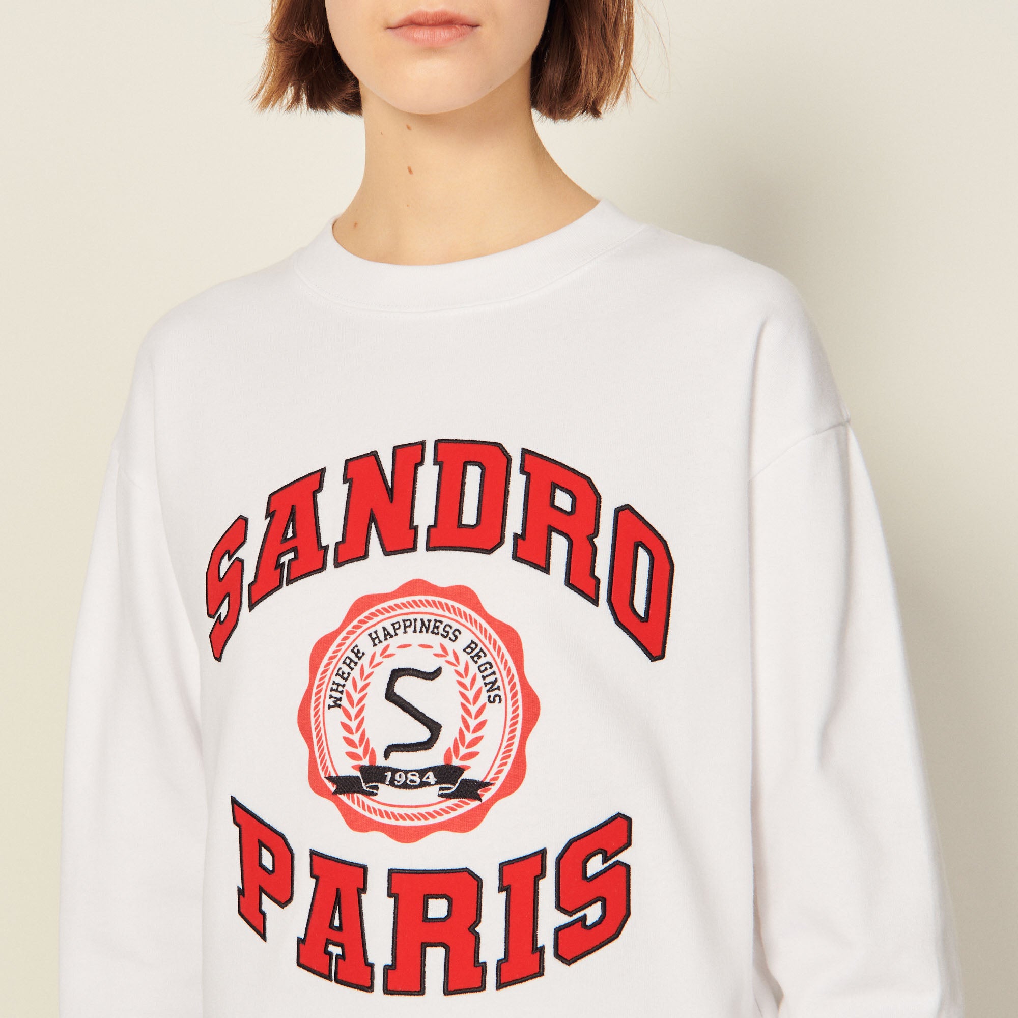 Sweatshirt imprimé en coton biologique Sandro seconde main