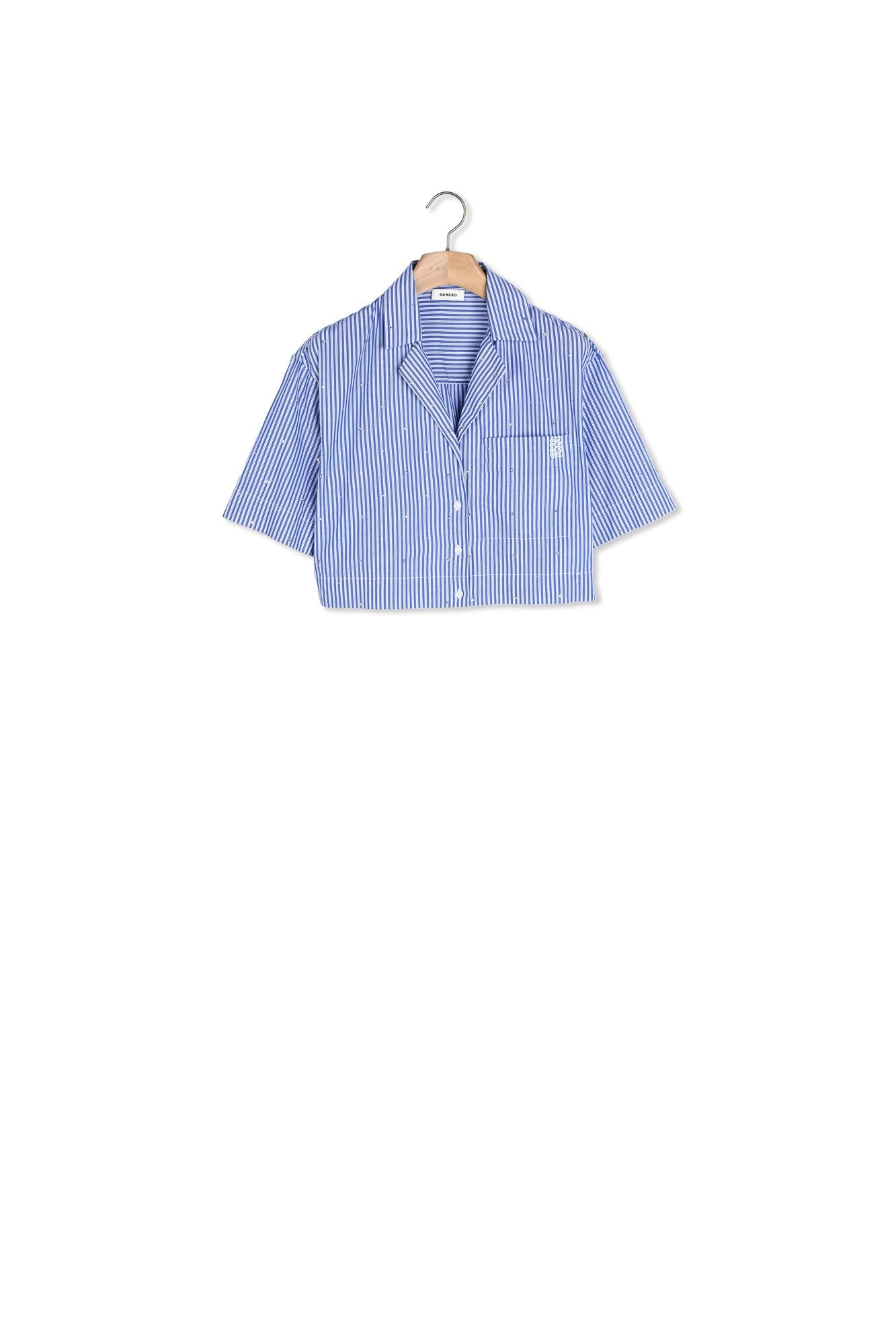 Chemise strassée à manches courtes Sandro seconde main