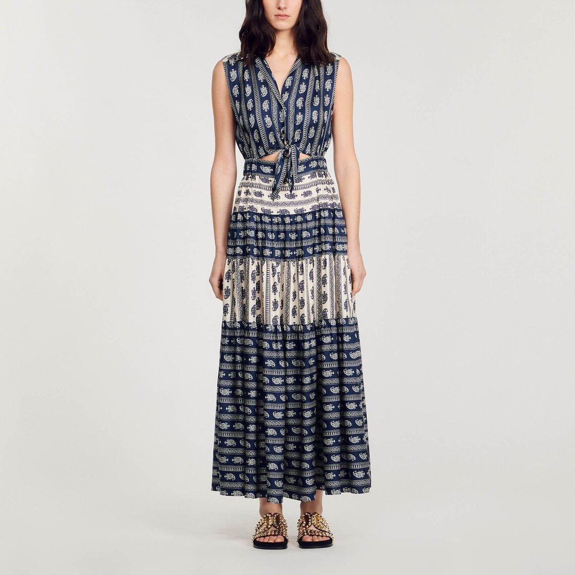 Robe longue imprimé paisley Sandro seconde main