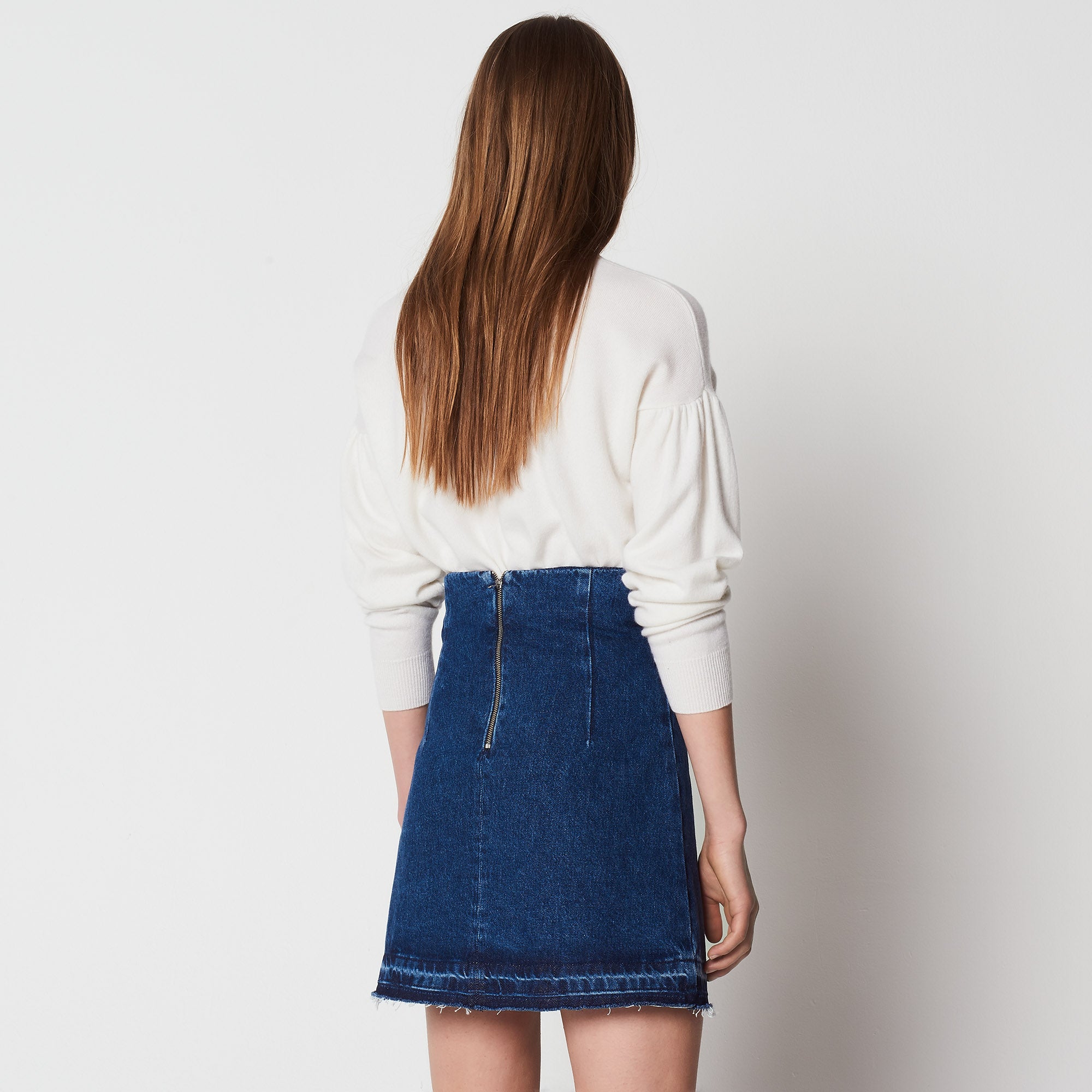 Jupe en Jean laçage détails métalliques Sandro seconde main