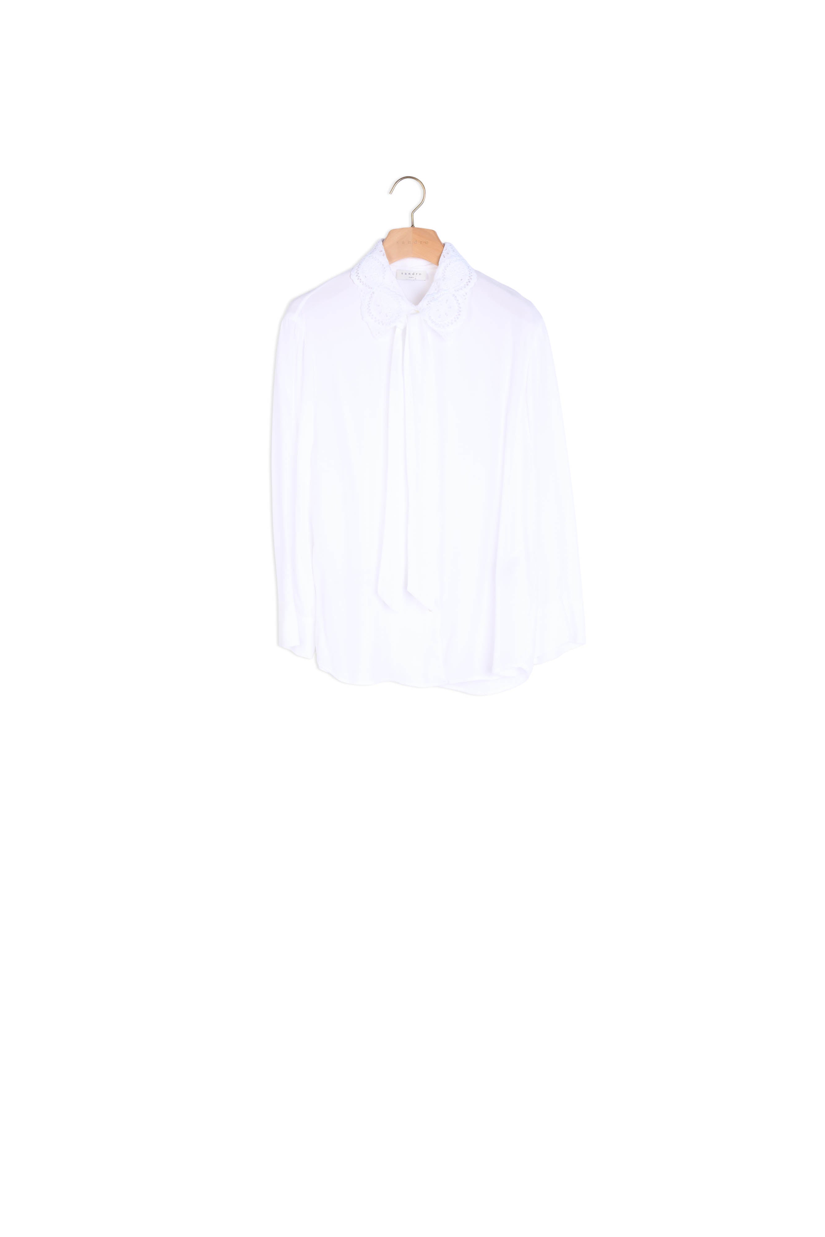 Chemise avec col en broderie anglaise Sandro seconde main