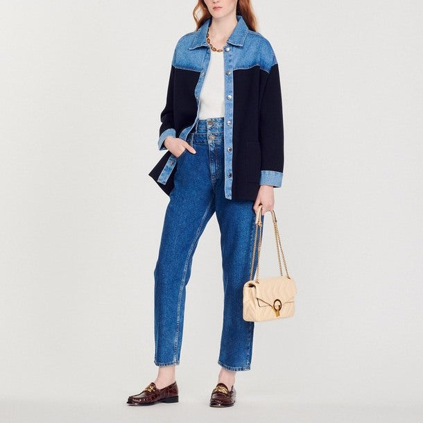 Cardi-coat bi-matière esprit Veste Sandro seconde main