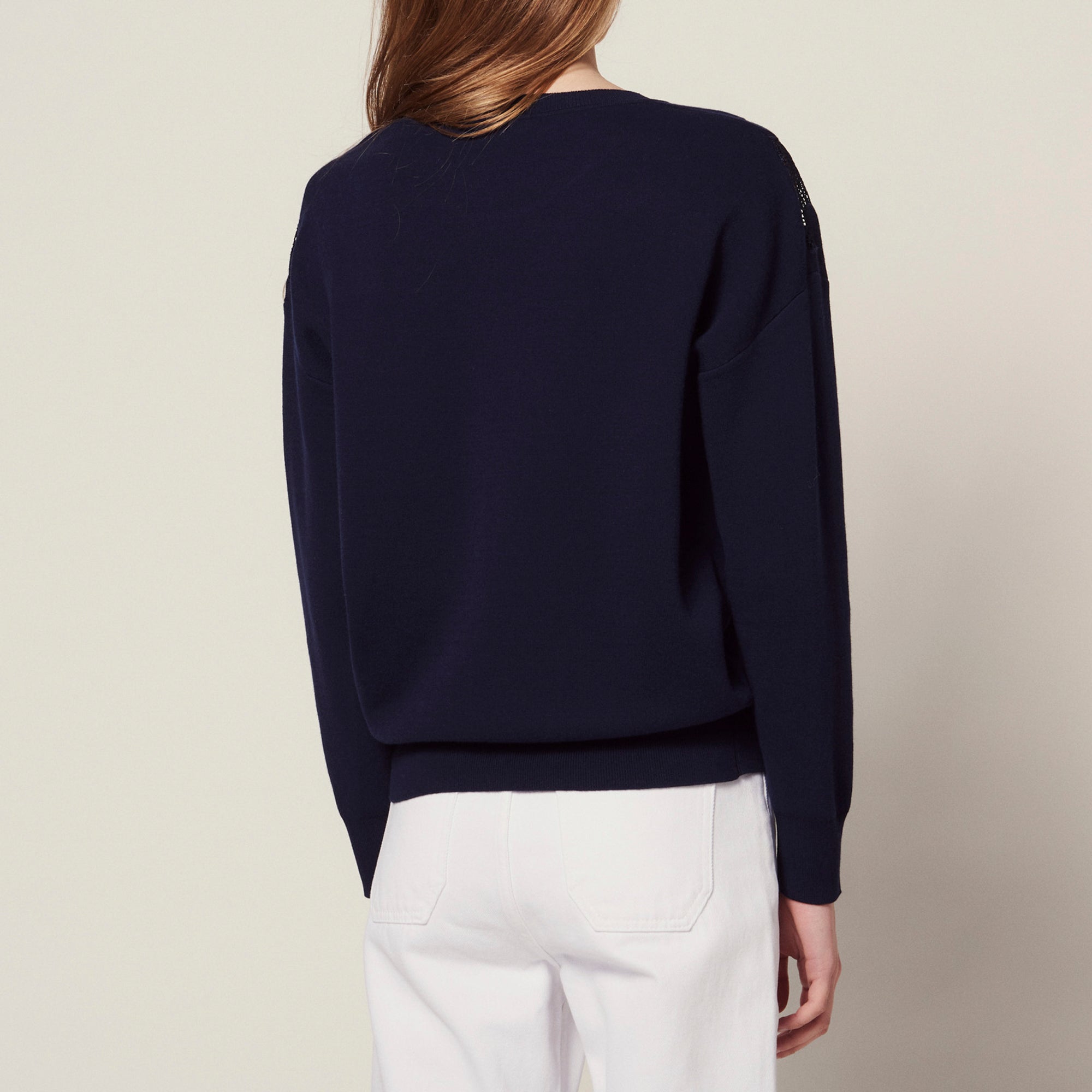 Pull avec insert de dentelle Sandro seconde main