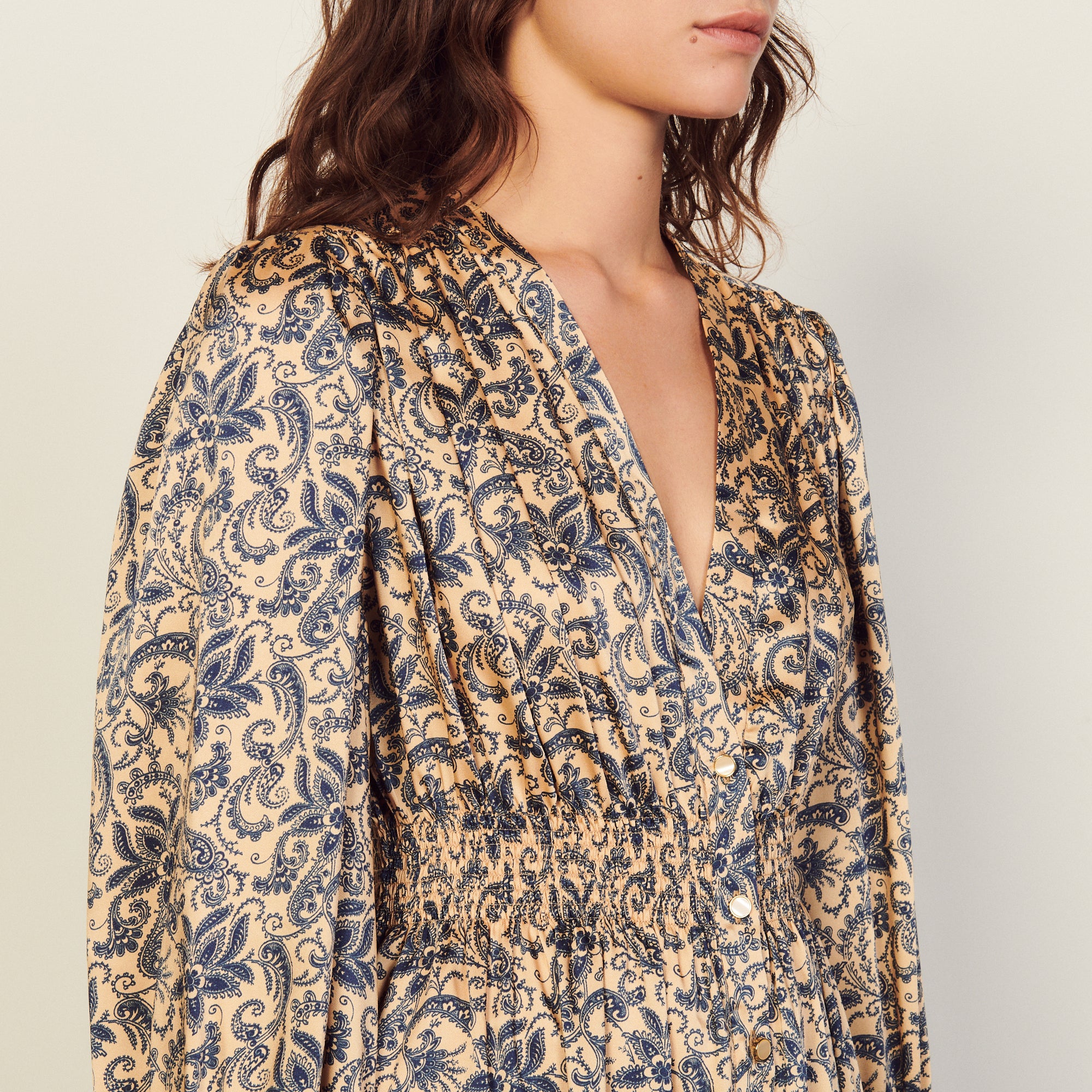 Robe longue fluide et imprimée Sandro seconde main