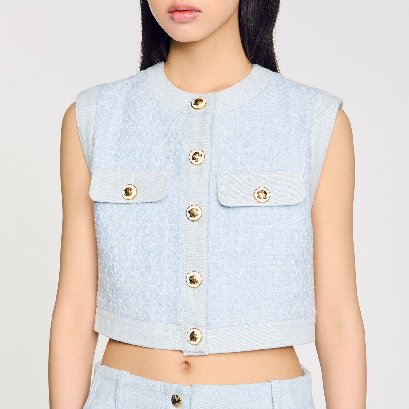 Veston en tweed fantaisie Sandro seconde main