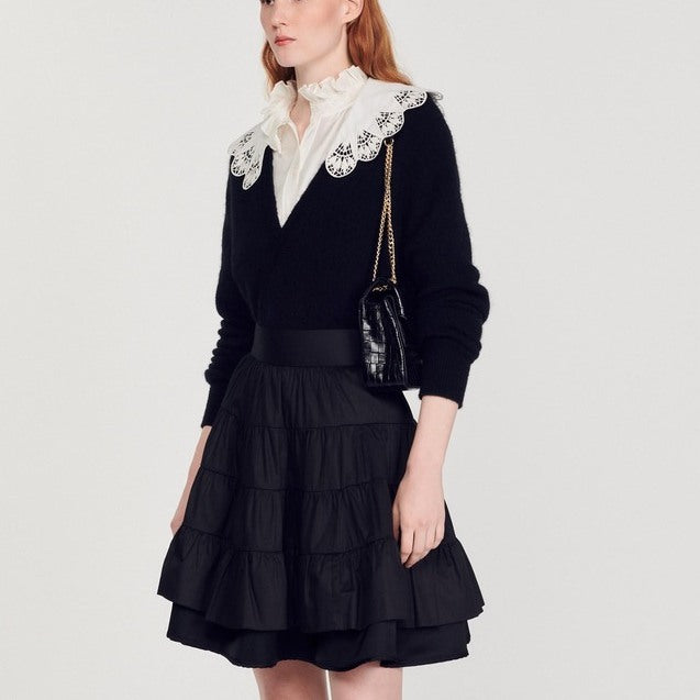 Jupe courte bi-matière Sandro seconde main