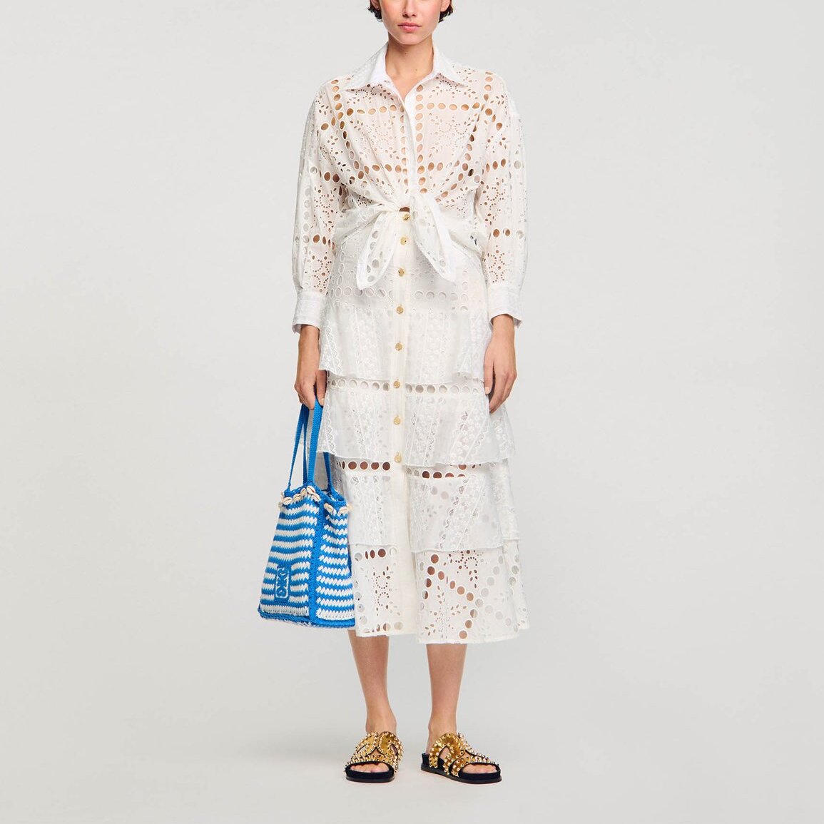 Chemise en broderie anglaise Sandro seconde main