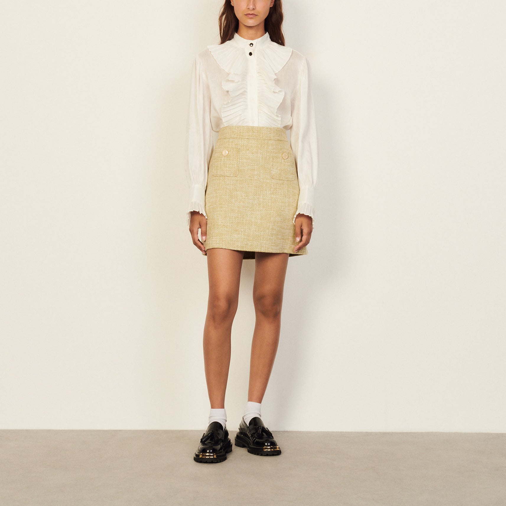 Jupe courte en laine Sandro seconde main