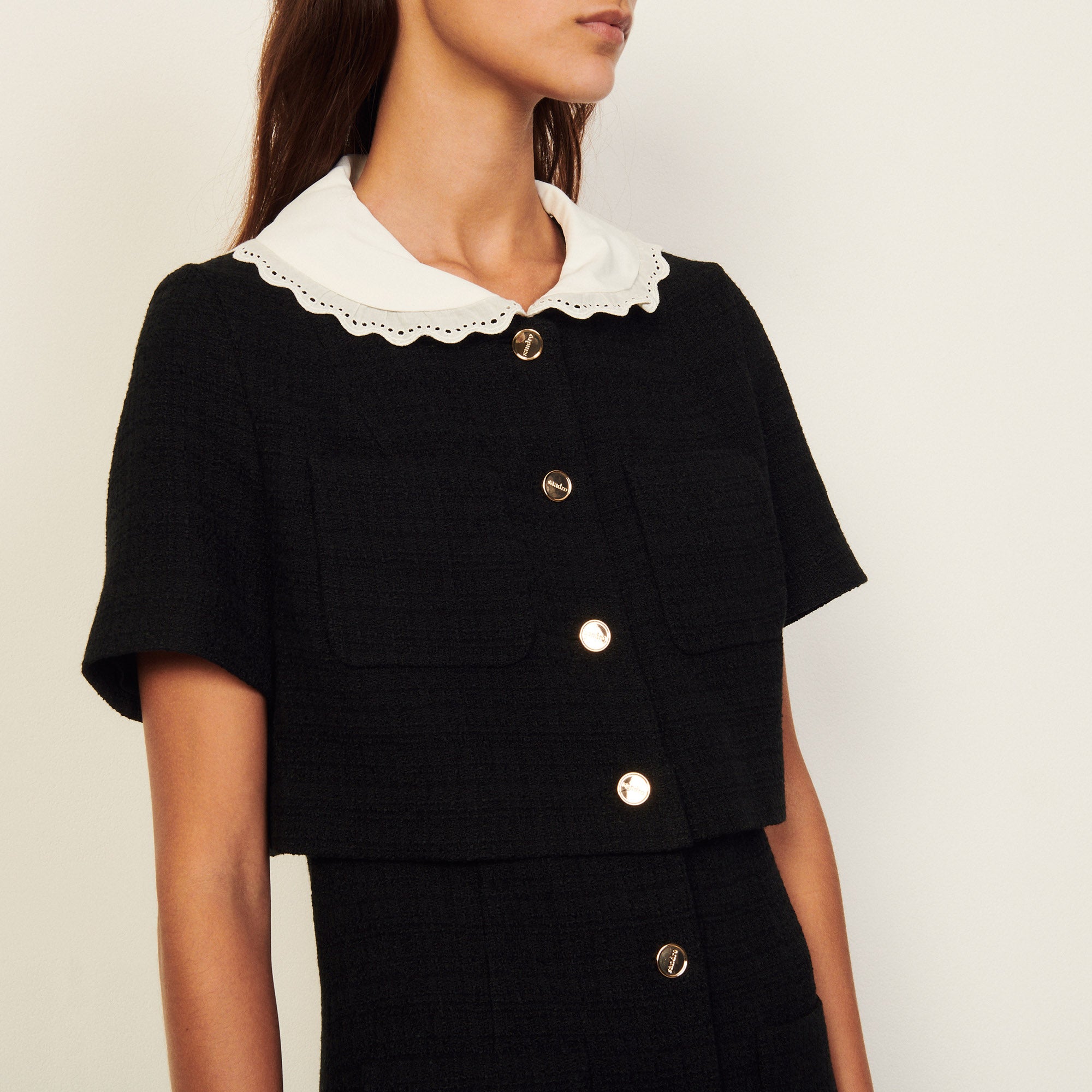 Robe courte en tweed Sandro seconde main