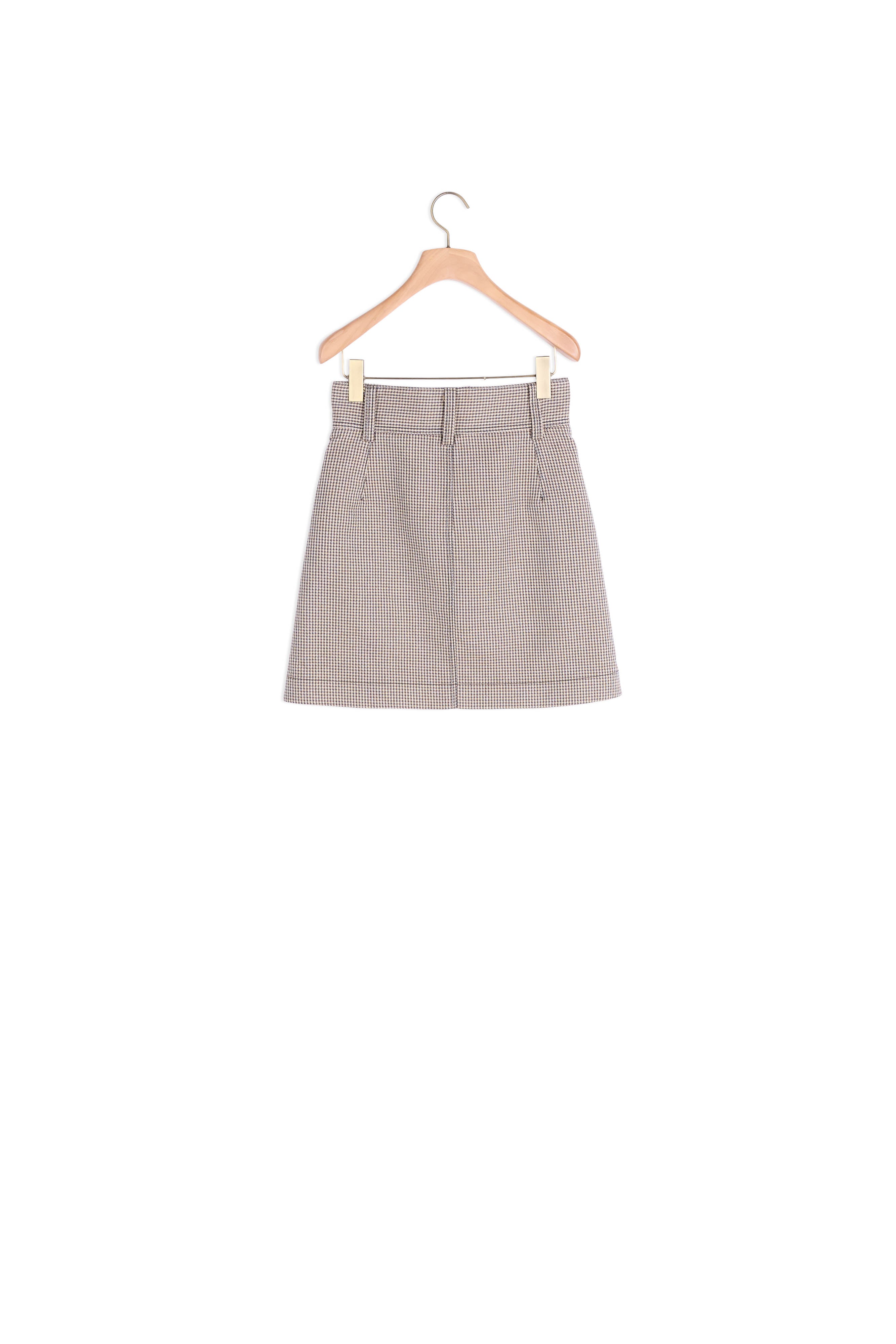 Jupe courte trapèze en pied-de-coq Sandro seconde main