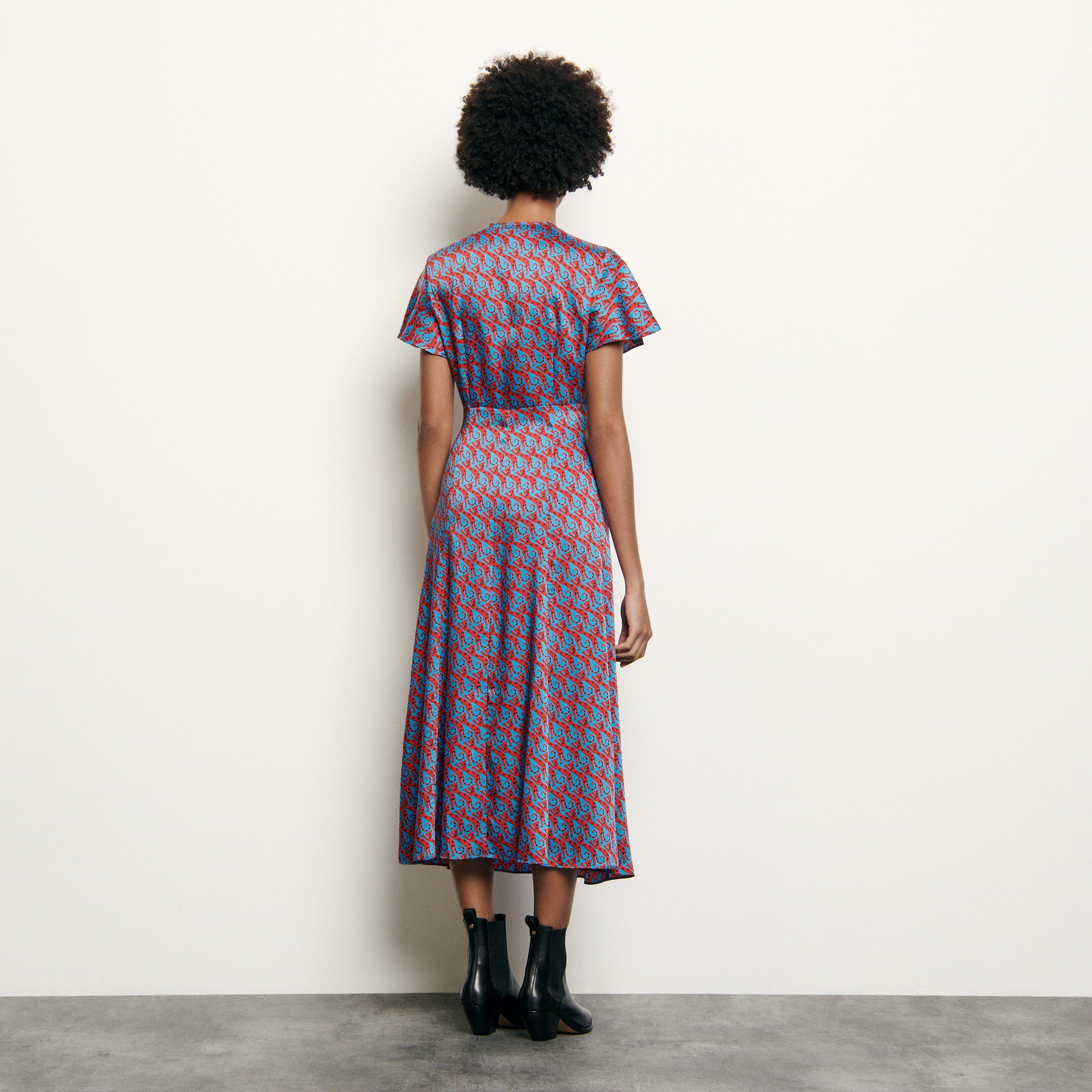 Robe longue imprimée à nouer Sandro seconde main