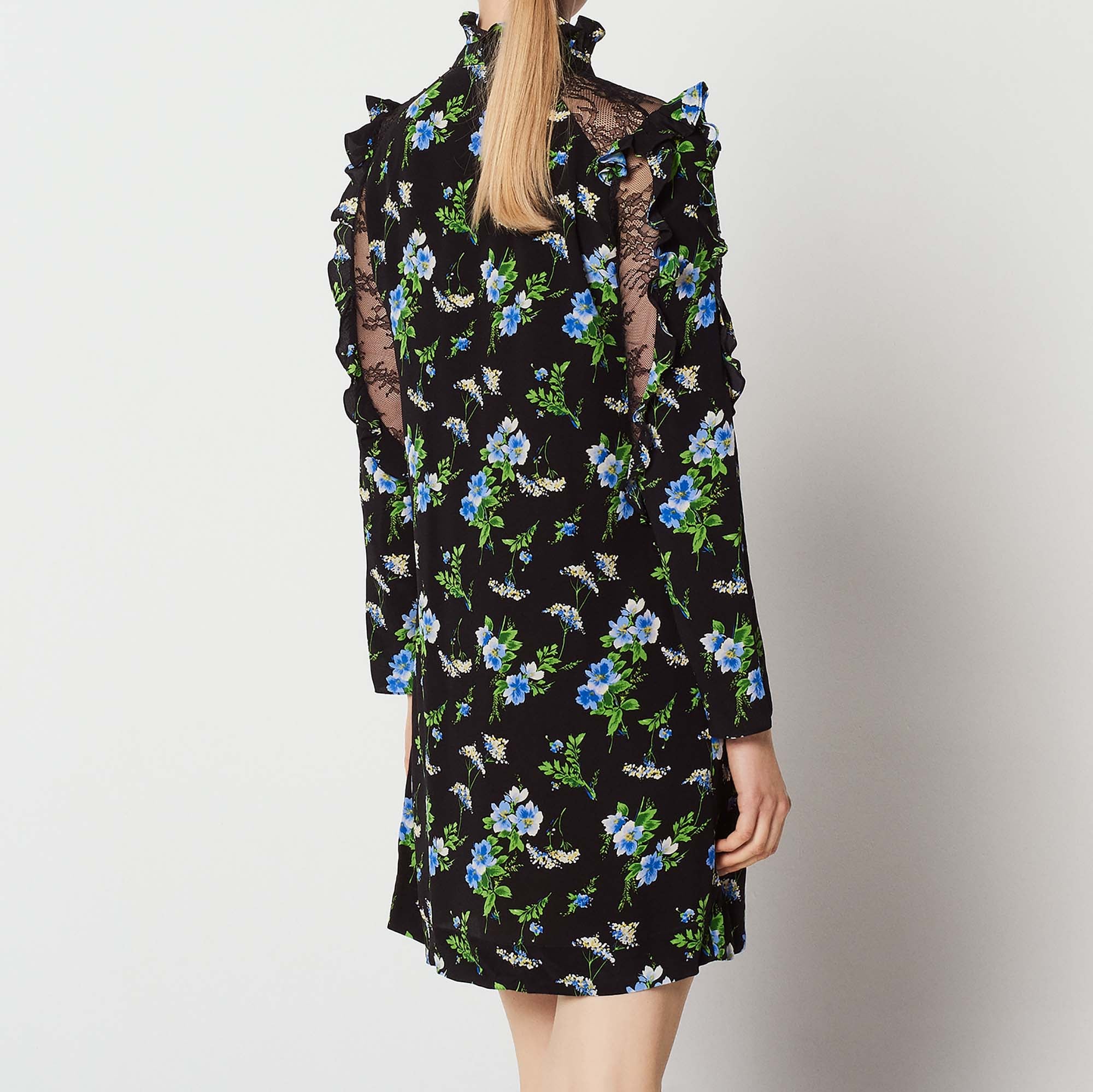 Robe imprimée avec insert de dentelle Sandro seconde main