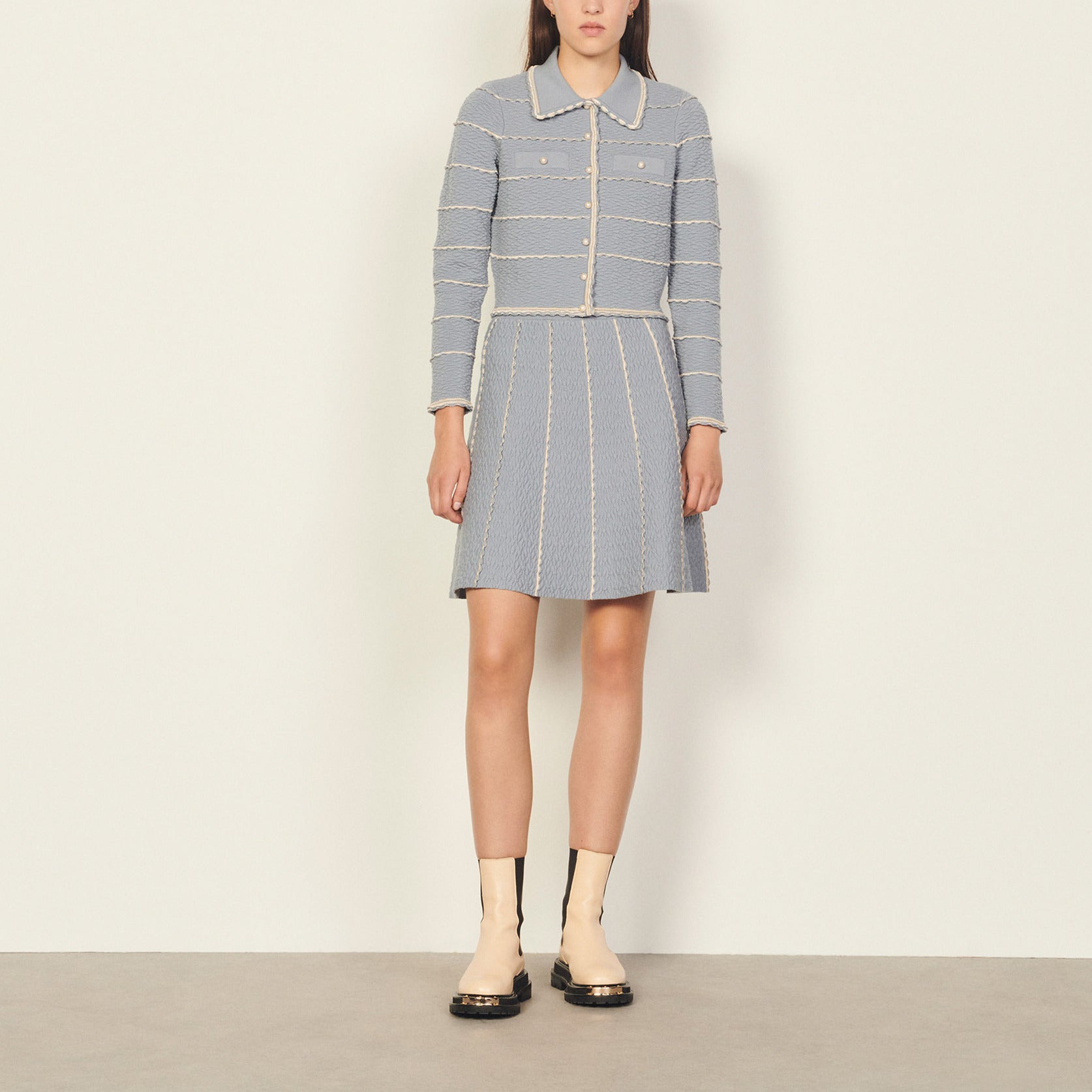 Jupe courte trapèze en Maille Sandro seconde main