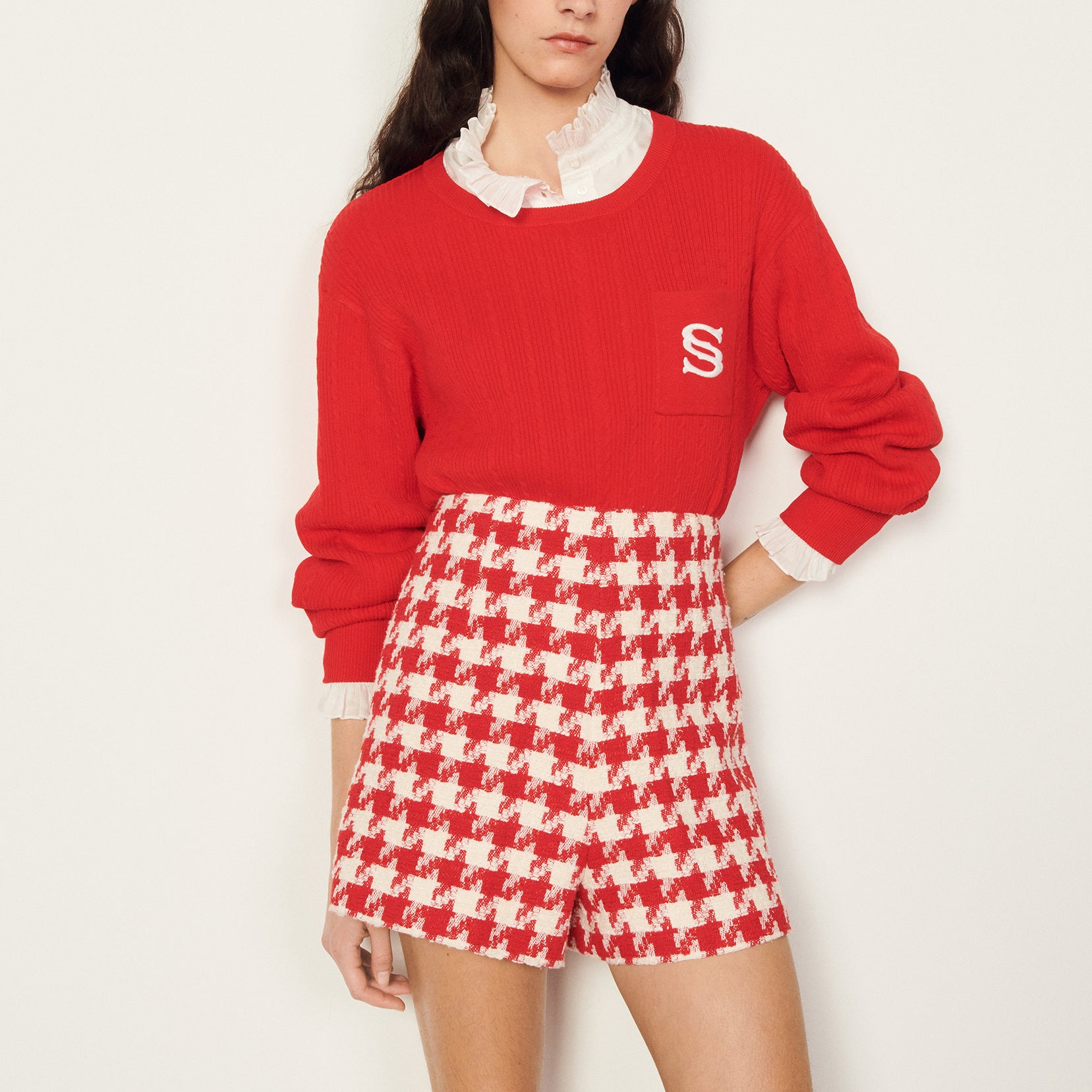 Short en pied de poule Sandro seconde main