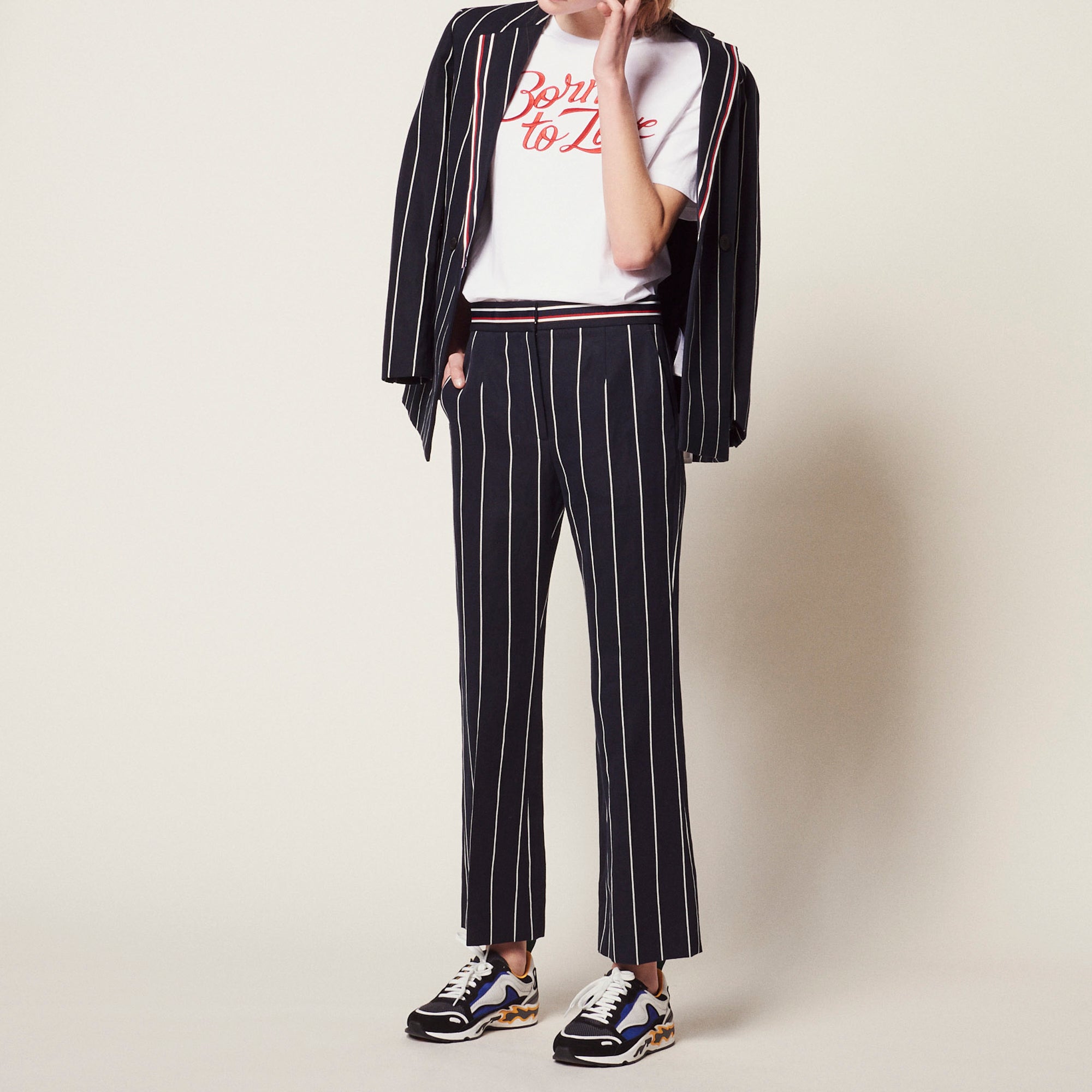 Pantalon à rayures contrastées Sandro seconde main