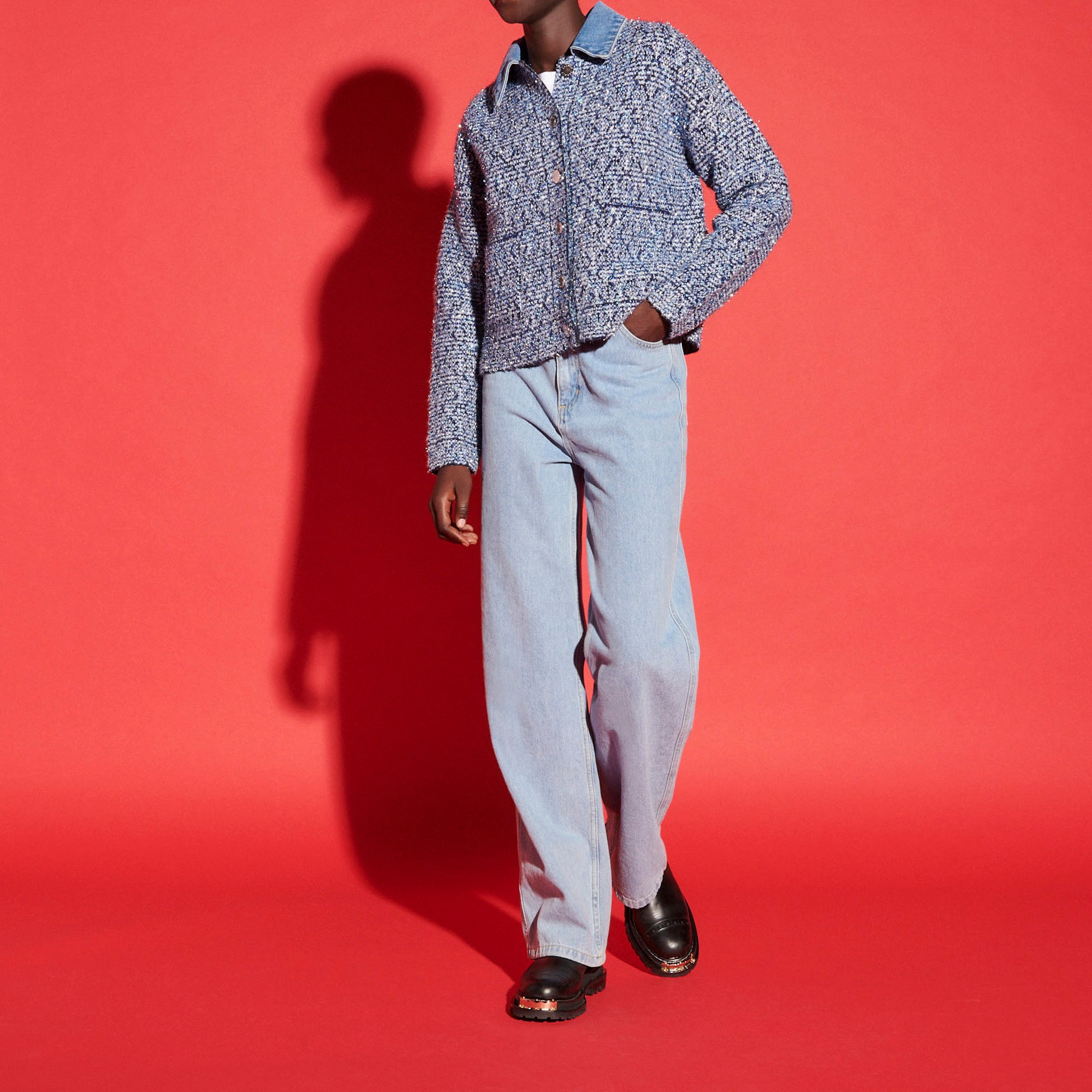 Blouson court en Maille fantaisie Sandro seconde main