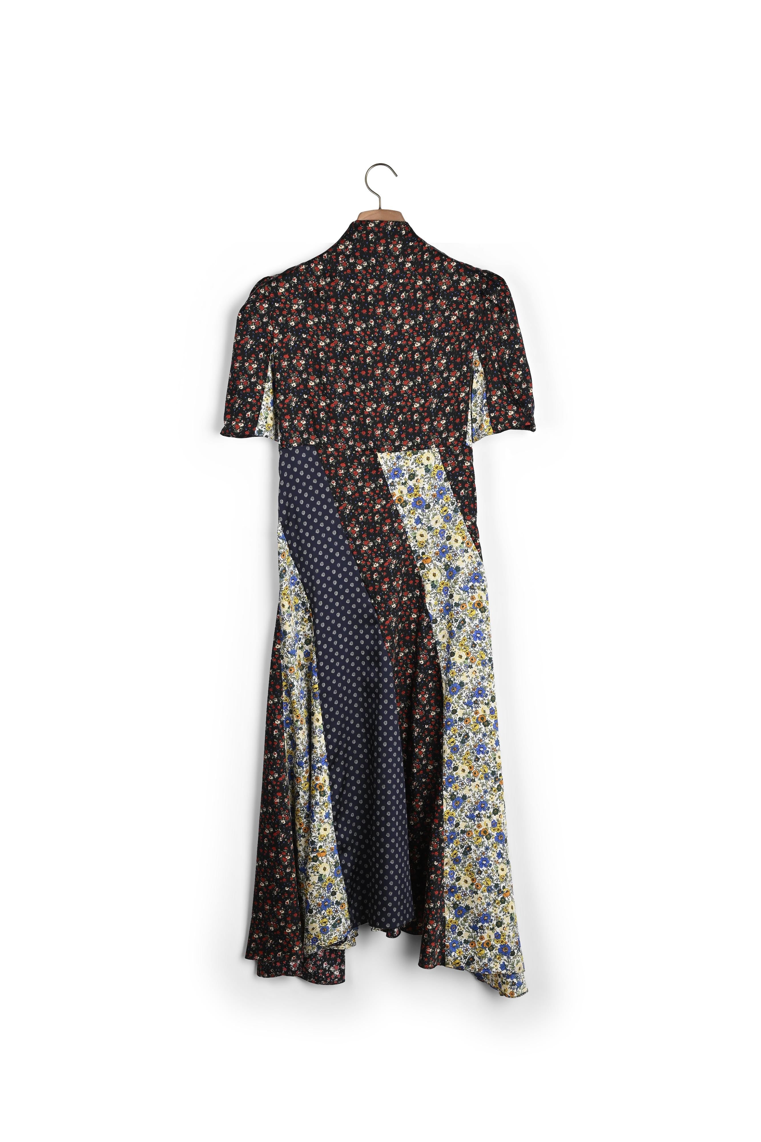 Robe longue imprimée à col lavallière Sandro seconde main