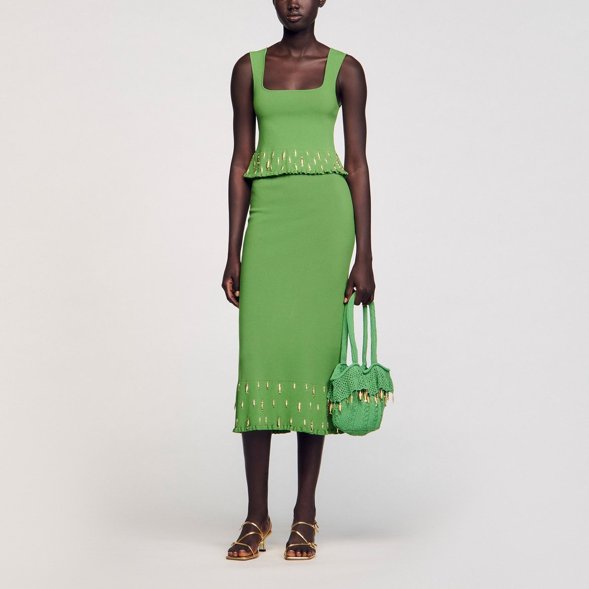 Top en maille à pampille Sandro seconde main