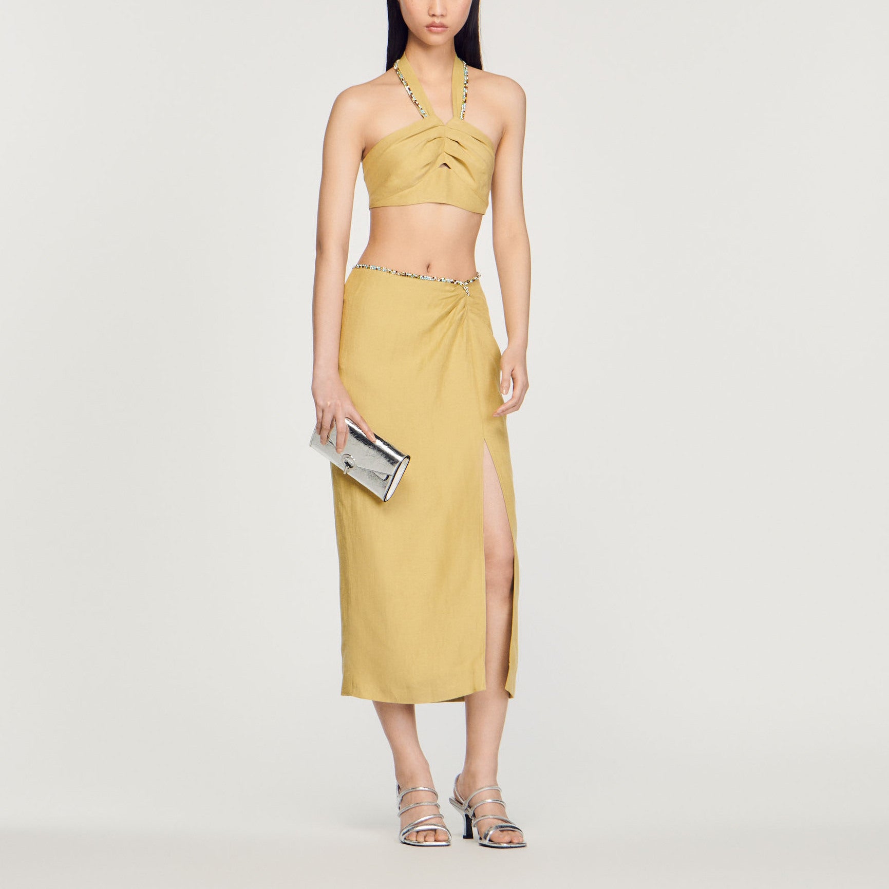 Jupe fendue strassée Sandro seconde main