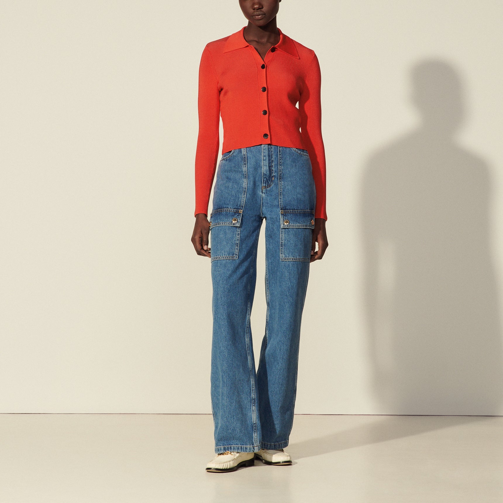 Cardigan court à col Chemise Sandro seconde main