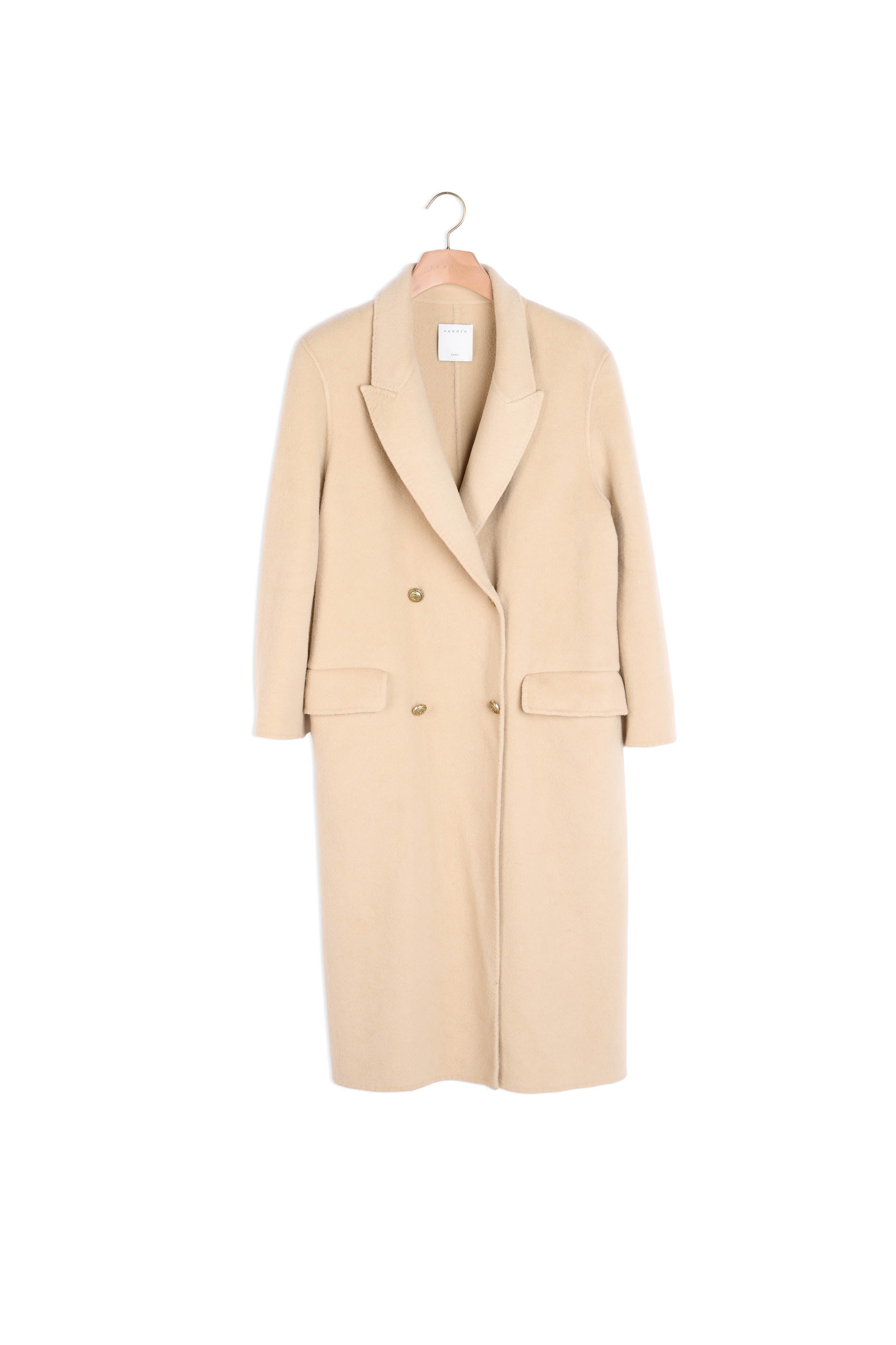 Manteau long en laine double face Sandro seconde main