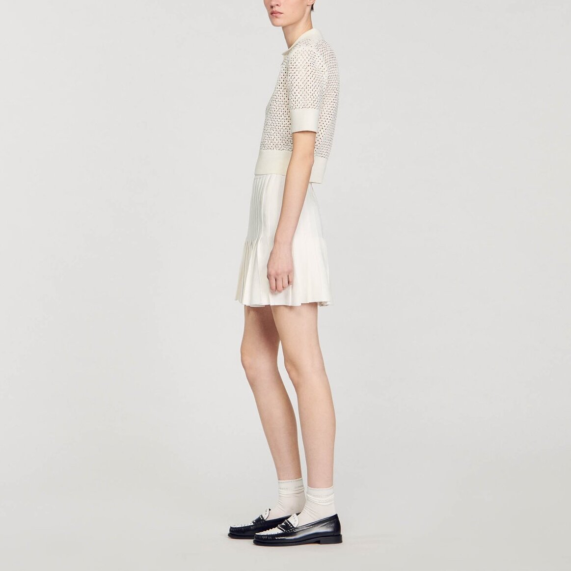 Pull col polo en Maille Sandro seconde main