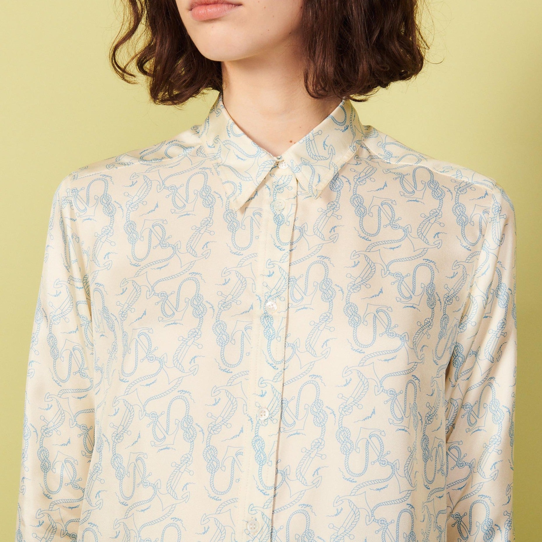 Chemise fluide en soie imprimée Sandro seconde main