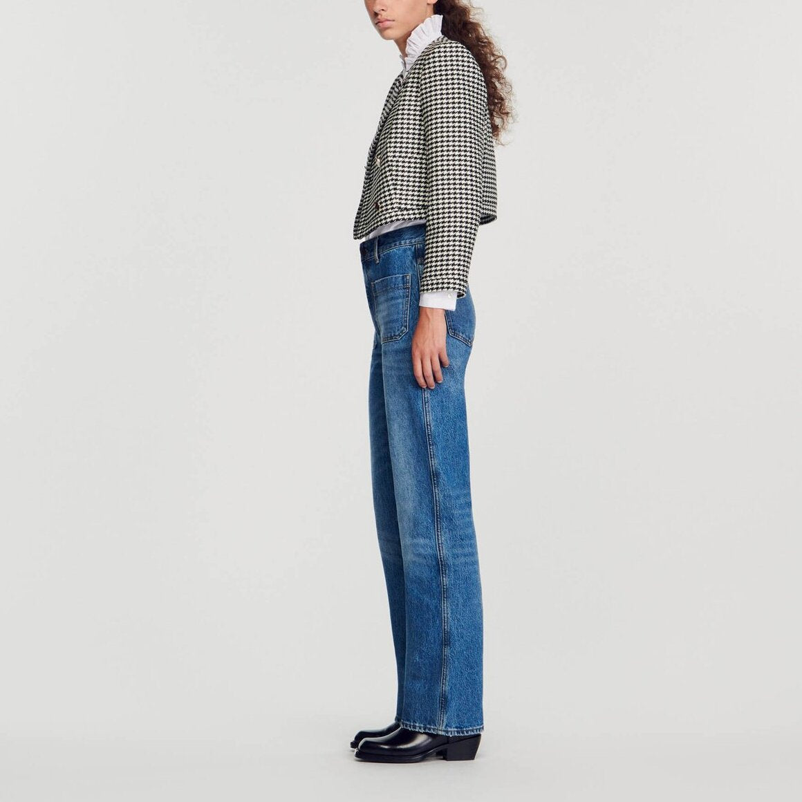 Veste courte pied de poule Sandro seconde main