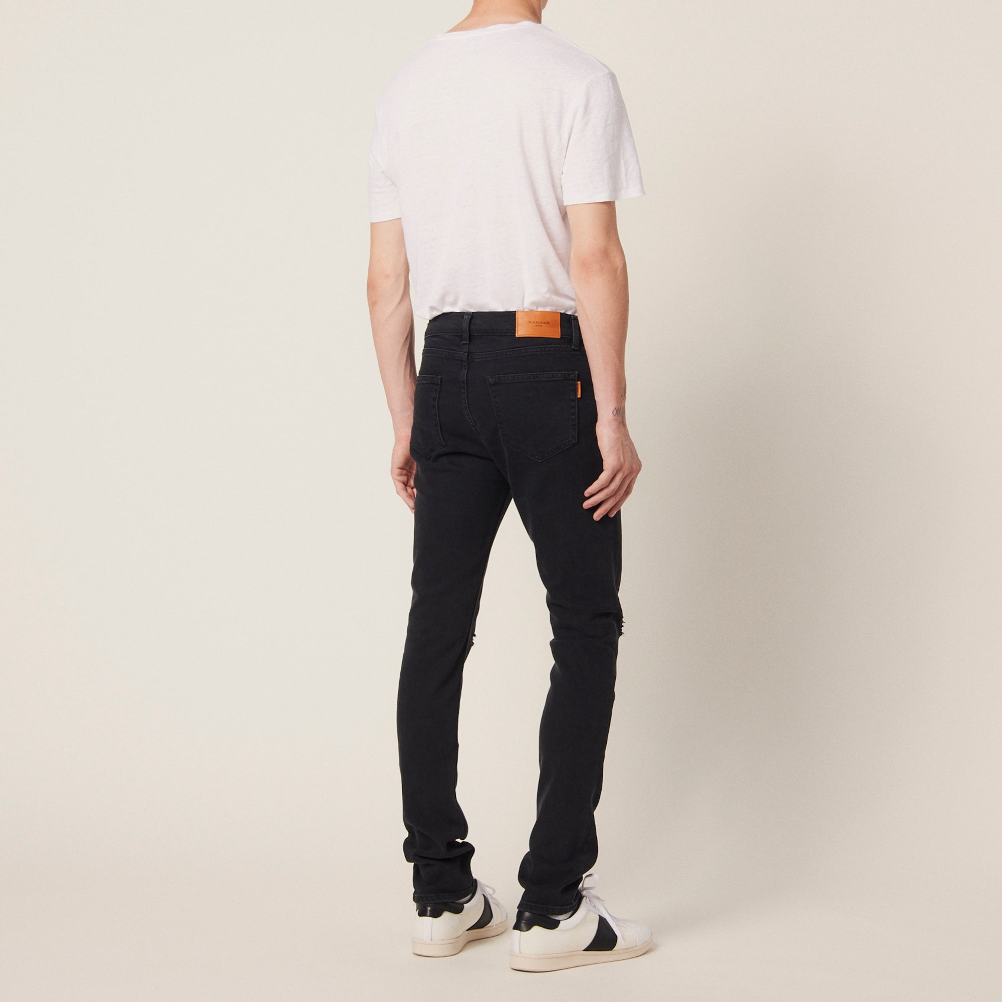 Jean noir destroy - Coupe skinny Sandro seconde main
