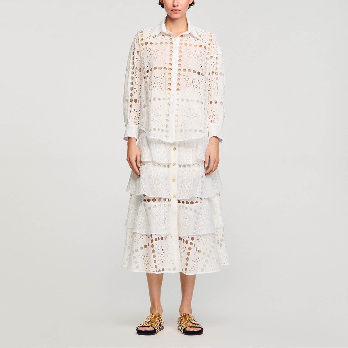 Chemise en broderie anglaise Sandro seconde main