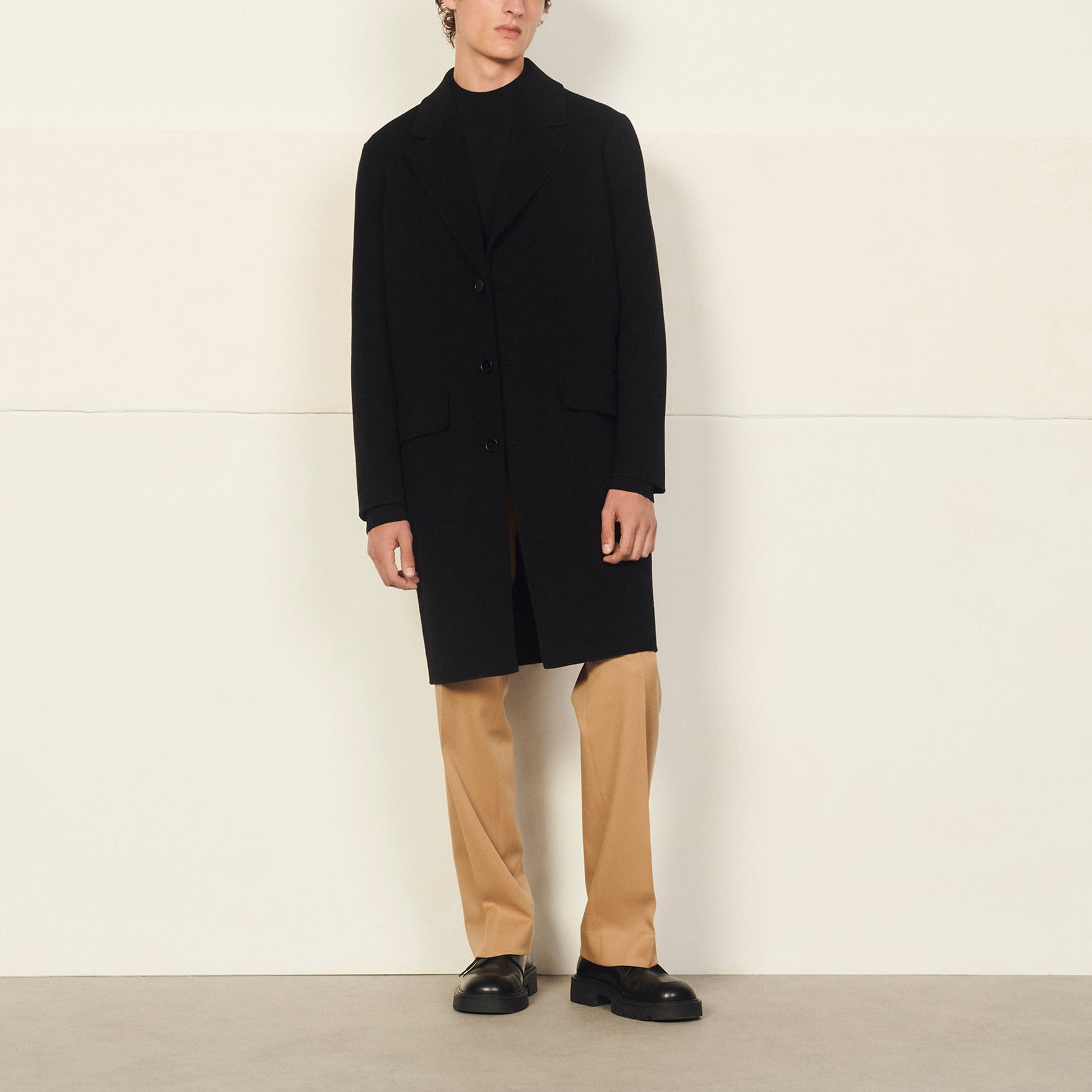 Manteau en laine double face Sandro seconde main