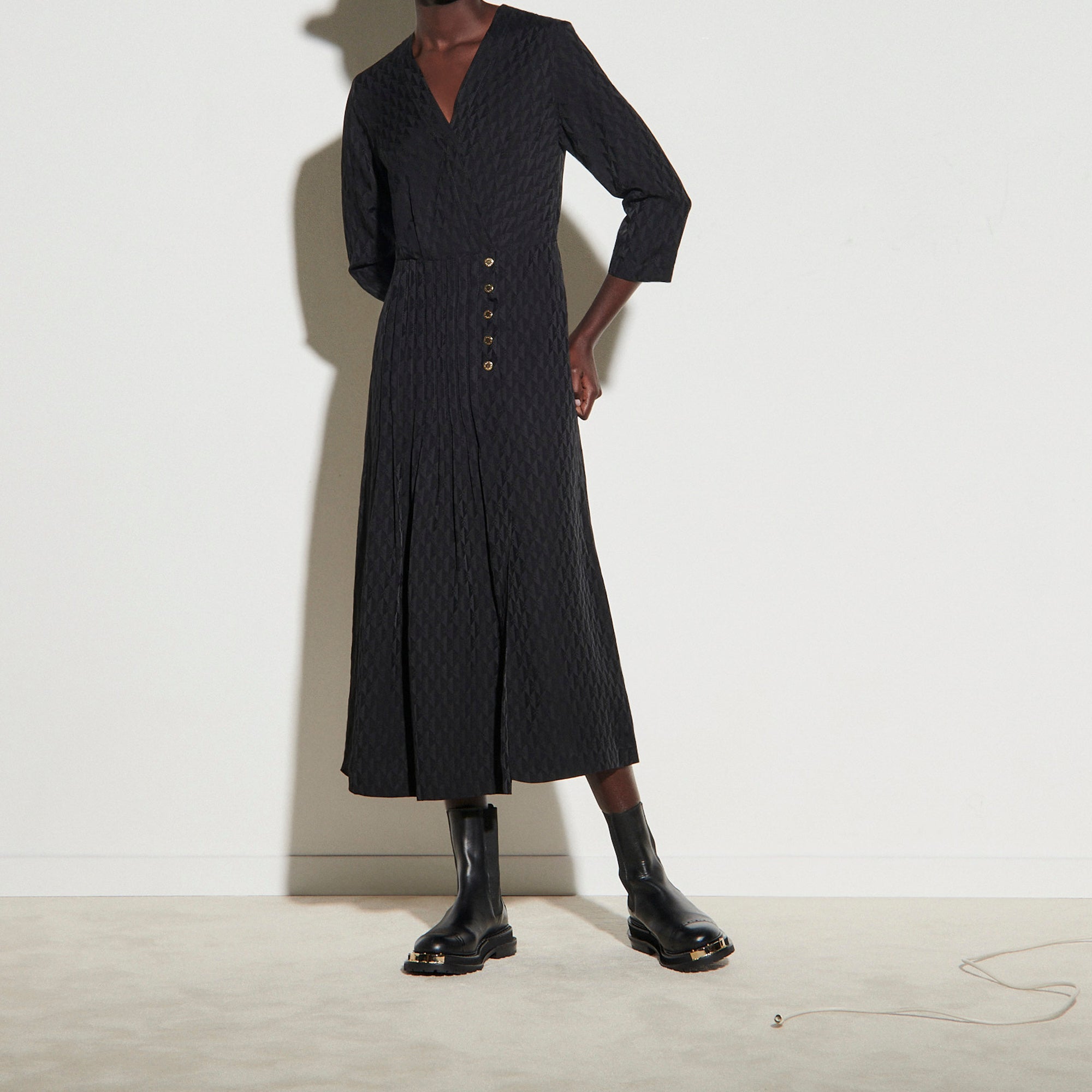 Robe longue jacquard et pressions Sandro seconde main