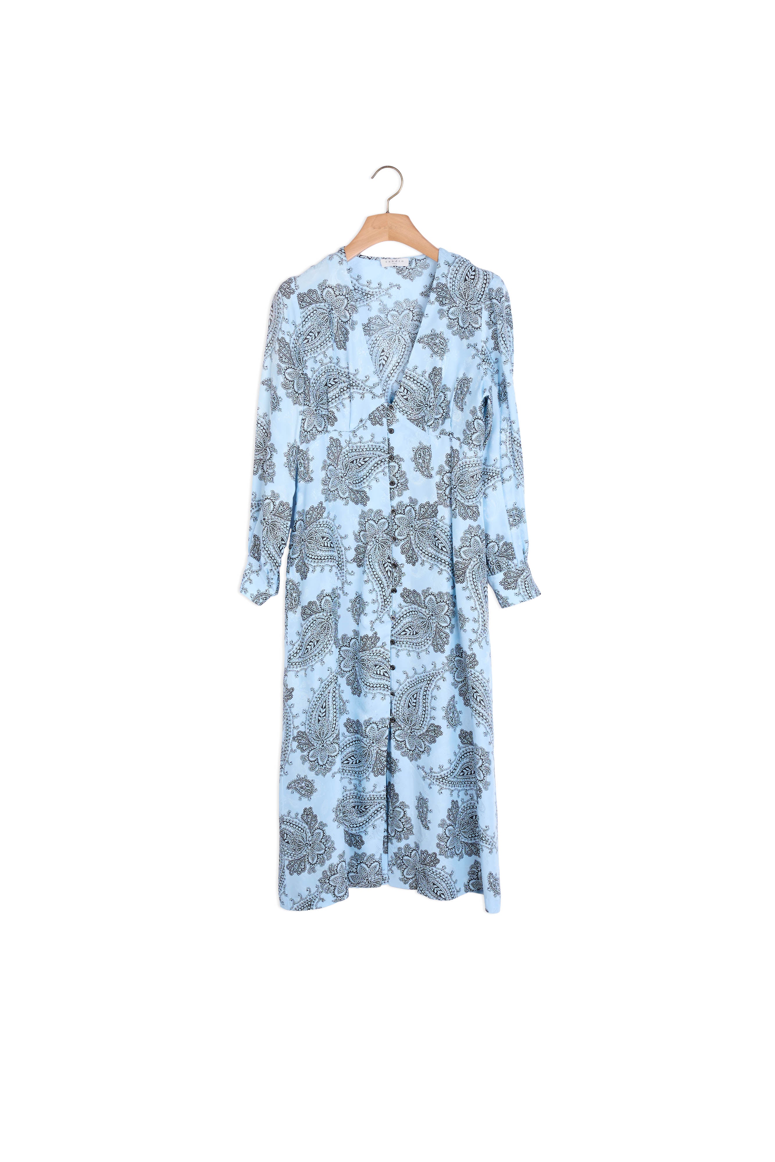 Robe midi en soie mélangée imprimée Sandro seconde main