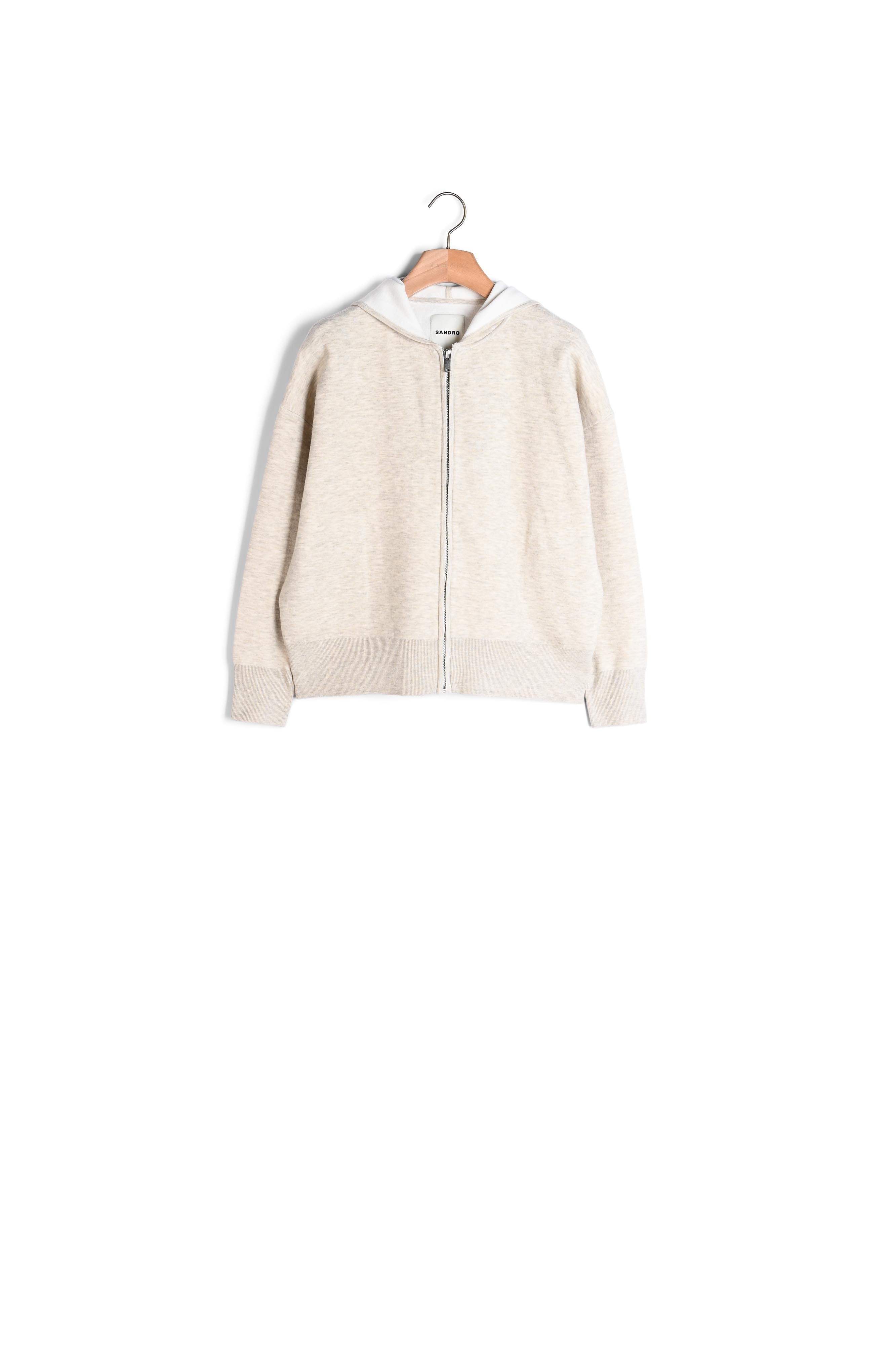 Hoodie zippé avec broderie au dos Sandro seconde main