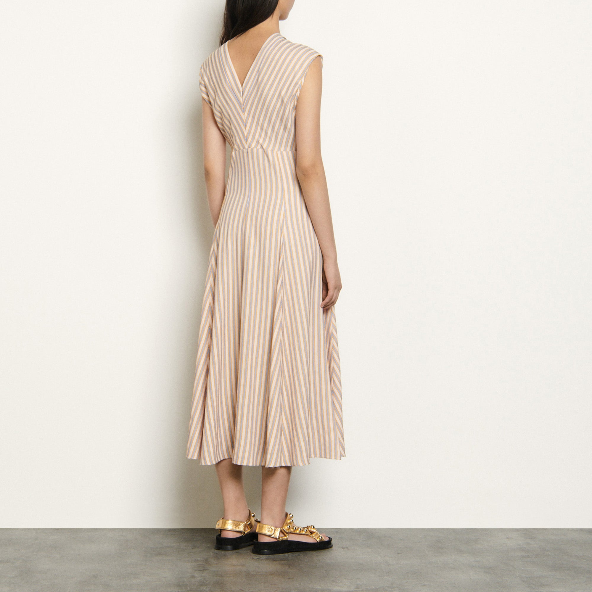 Robe longue à rayures fantaisies Sandro seconde main