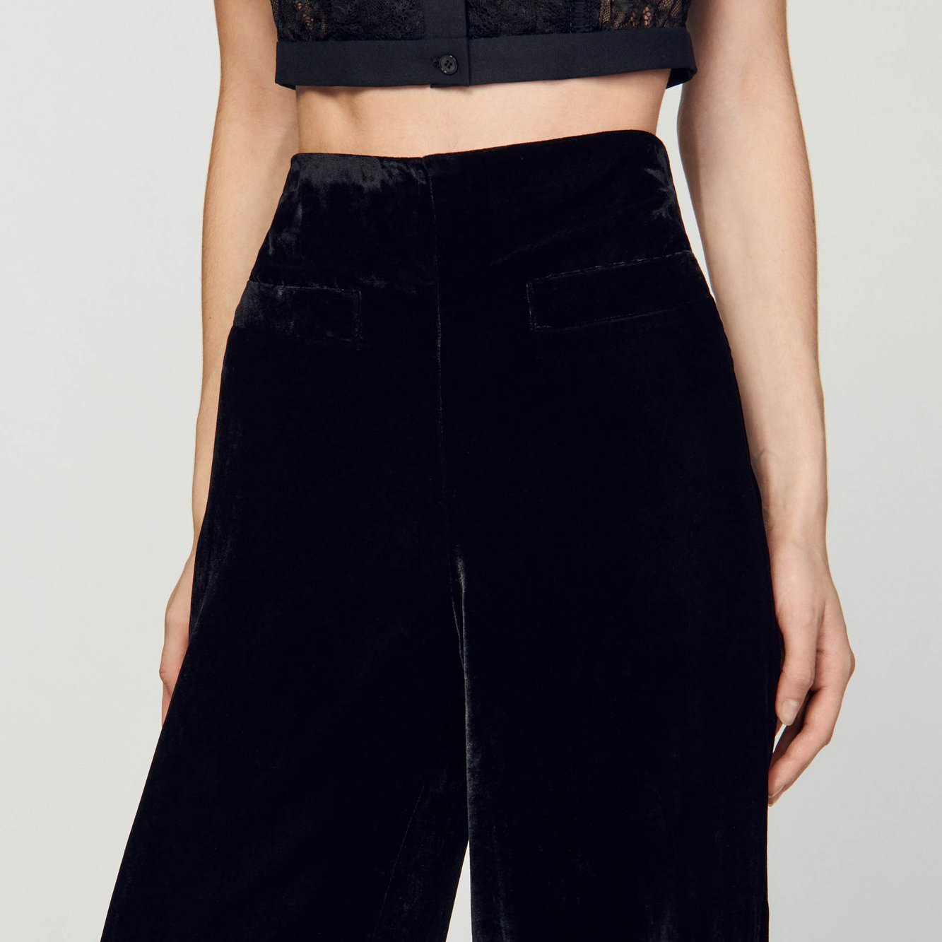 Pantalon large en velours Sandro seconde main