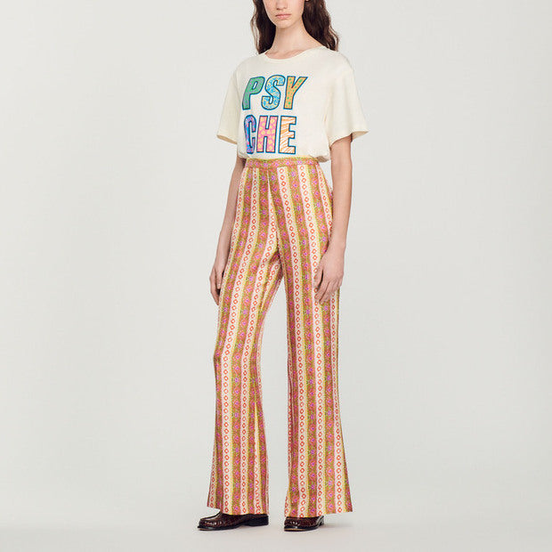 Pantalon large fluide imprimé Sandro seconde main