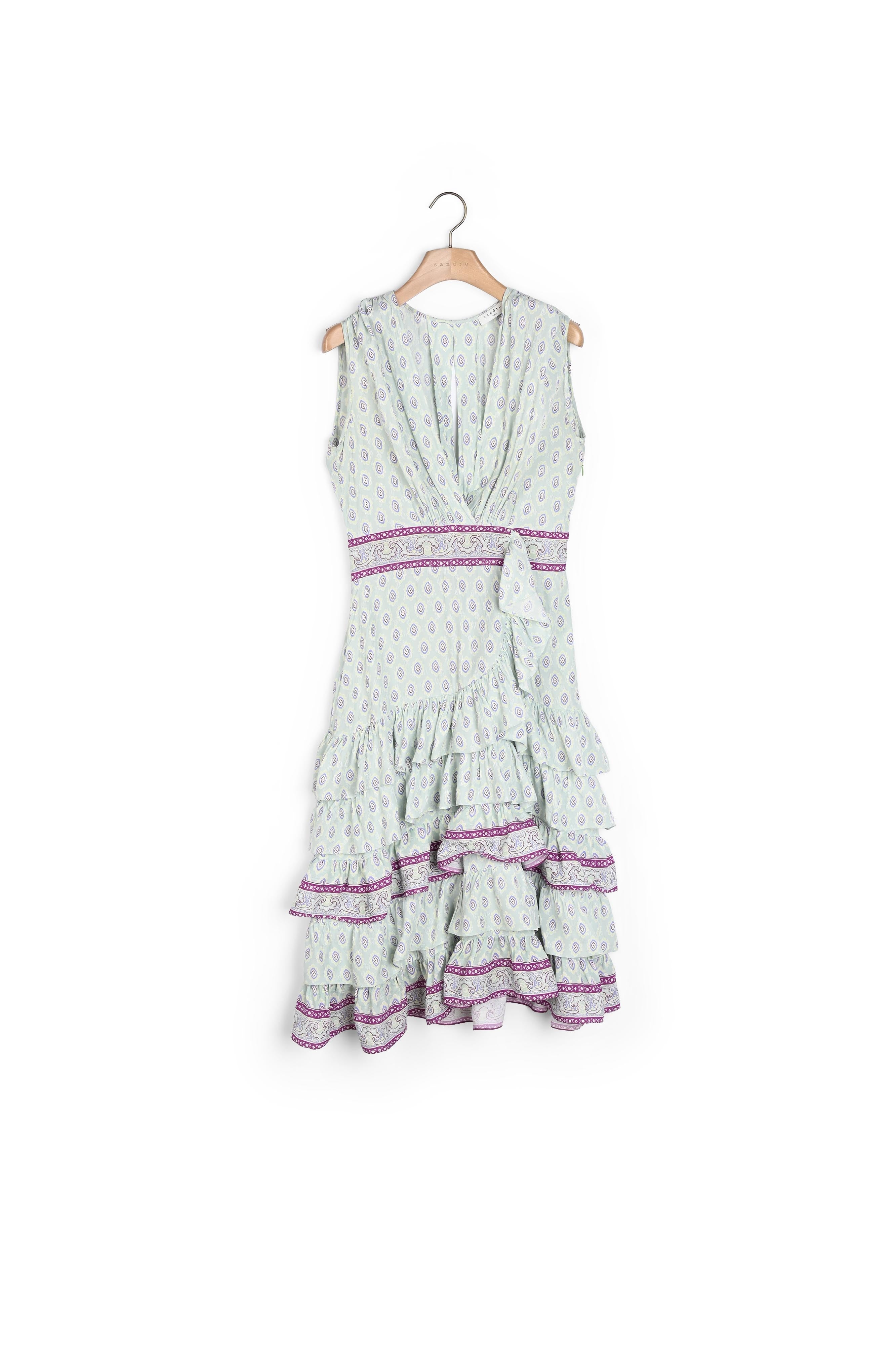 Robe longue imprimée à volants Sandro seconde main