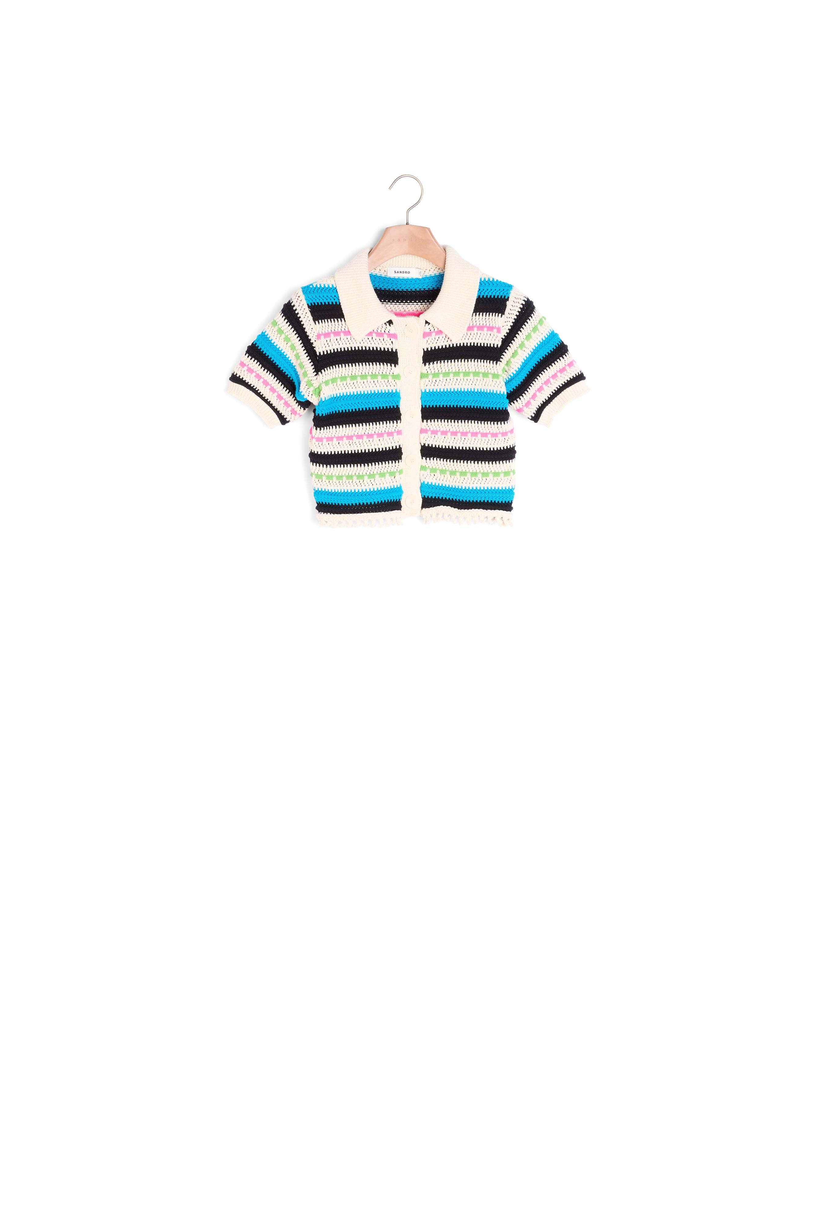 Cardigan court rayé Sandro seconde main