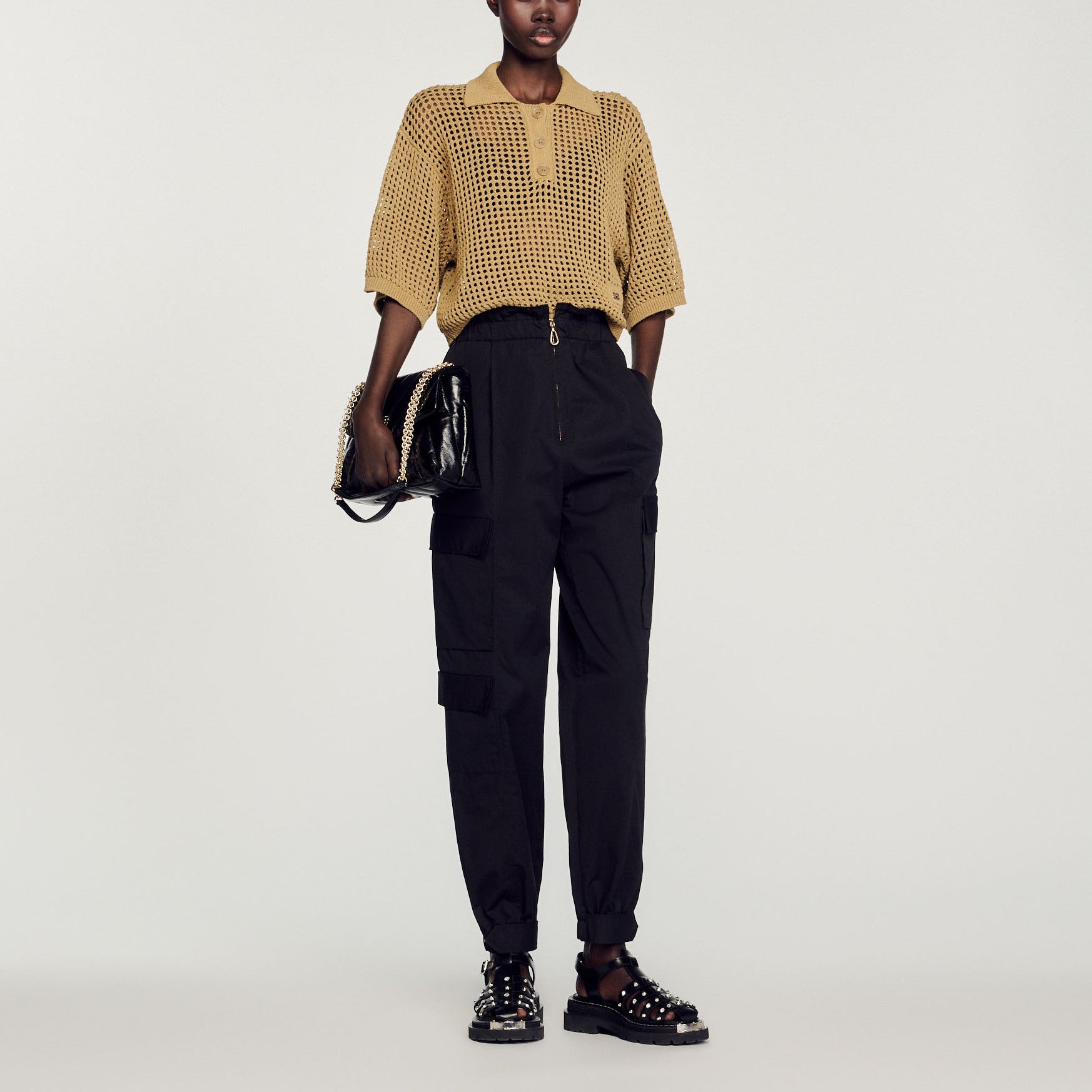 Pull court en Maille résille Sandro seconde main