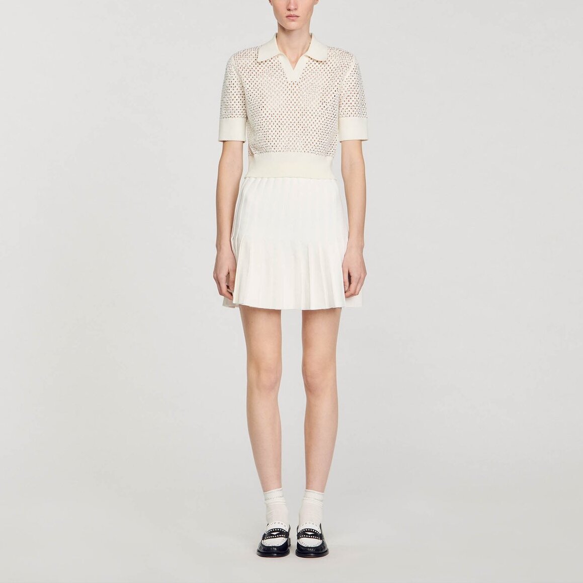 Pull col polo en Maille Sandro seconde main