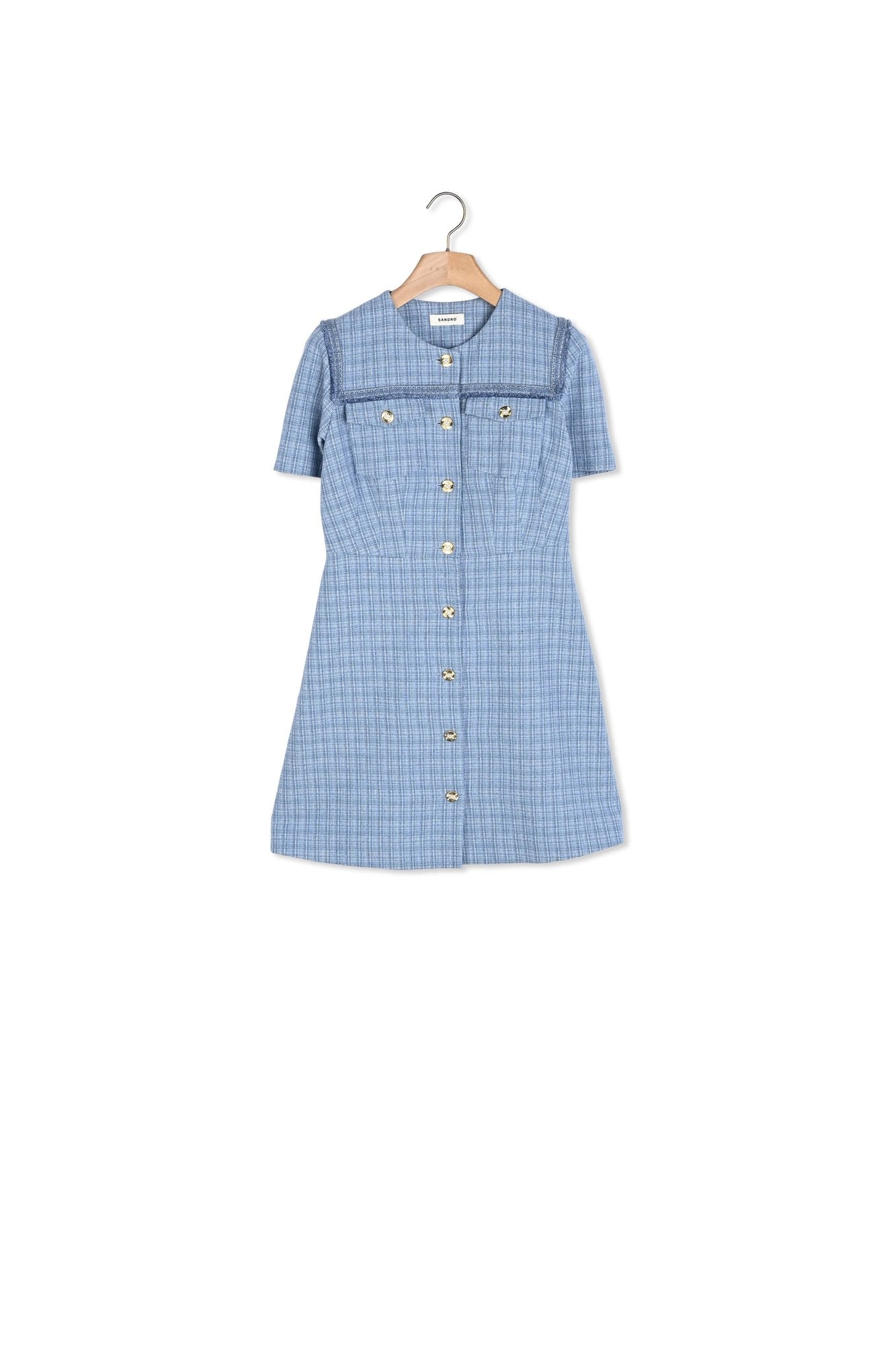 Robe courte boutonnée en tweed Sandro seconde main