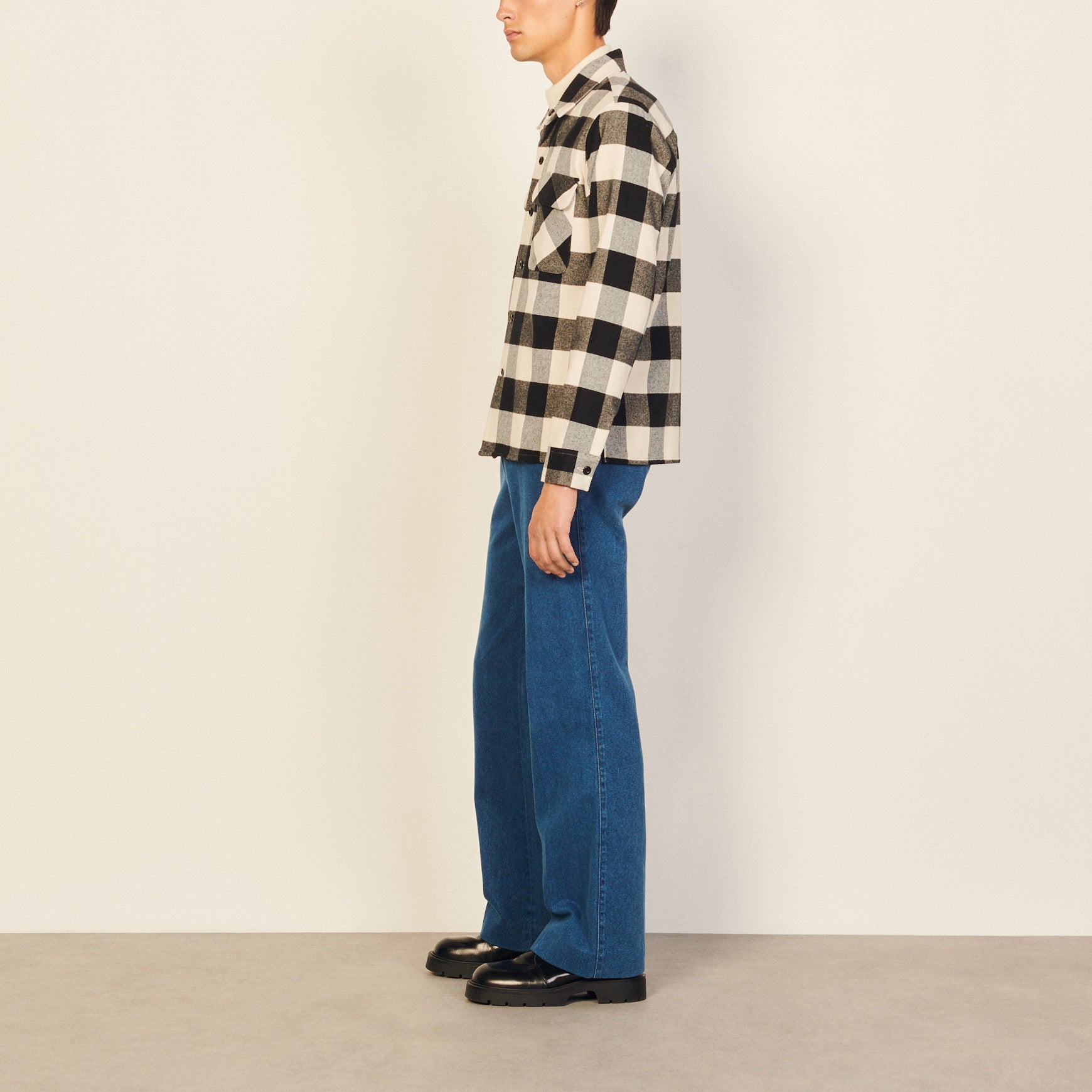 Chemise Noir/Ecru Sandro seconde main