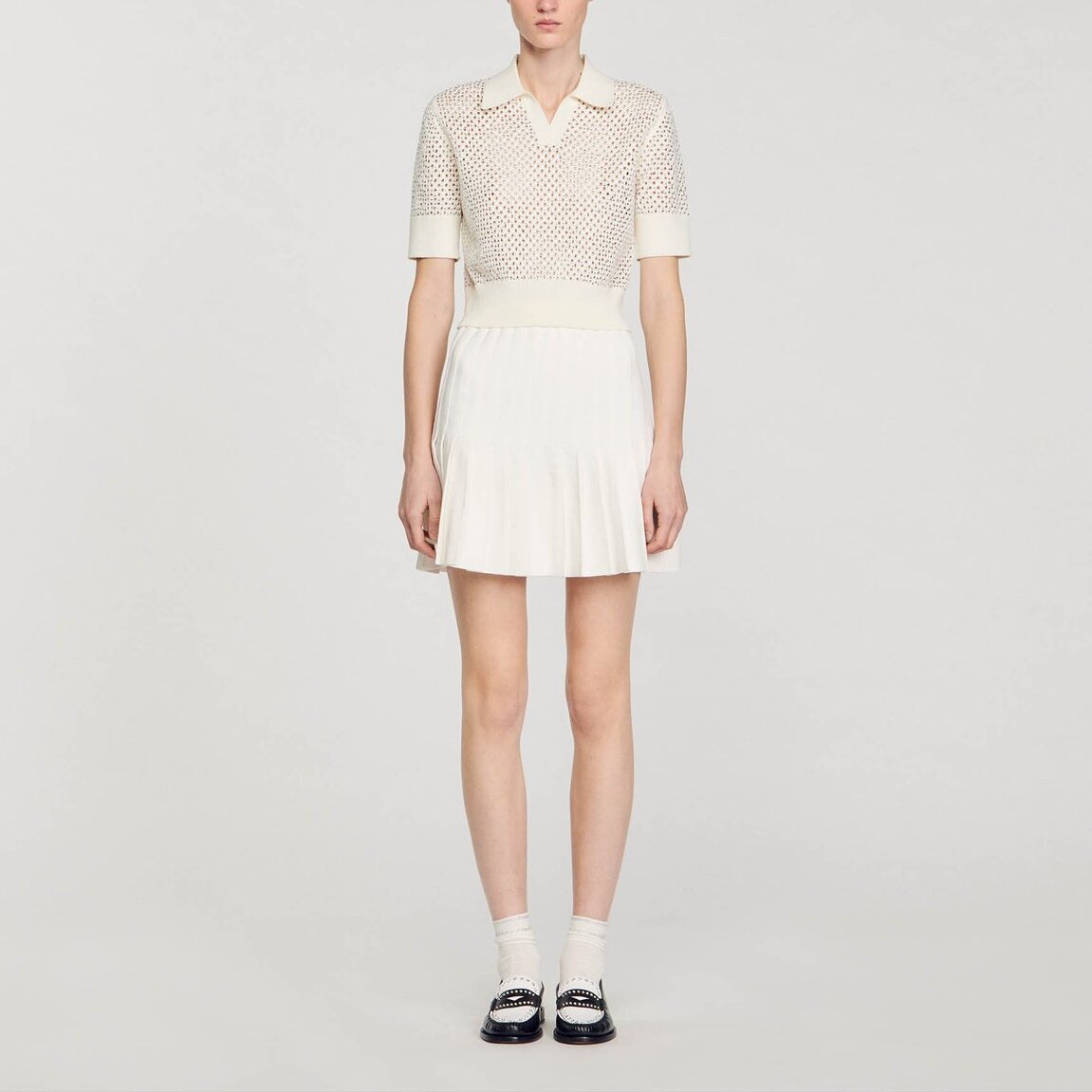 Pull col polo en Maille Sandro seconde main