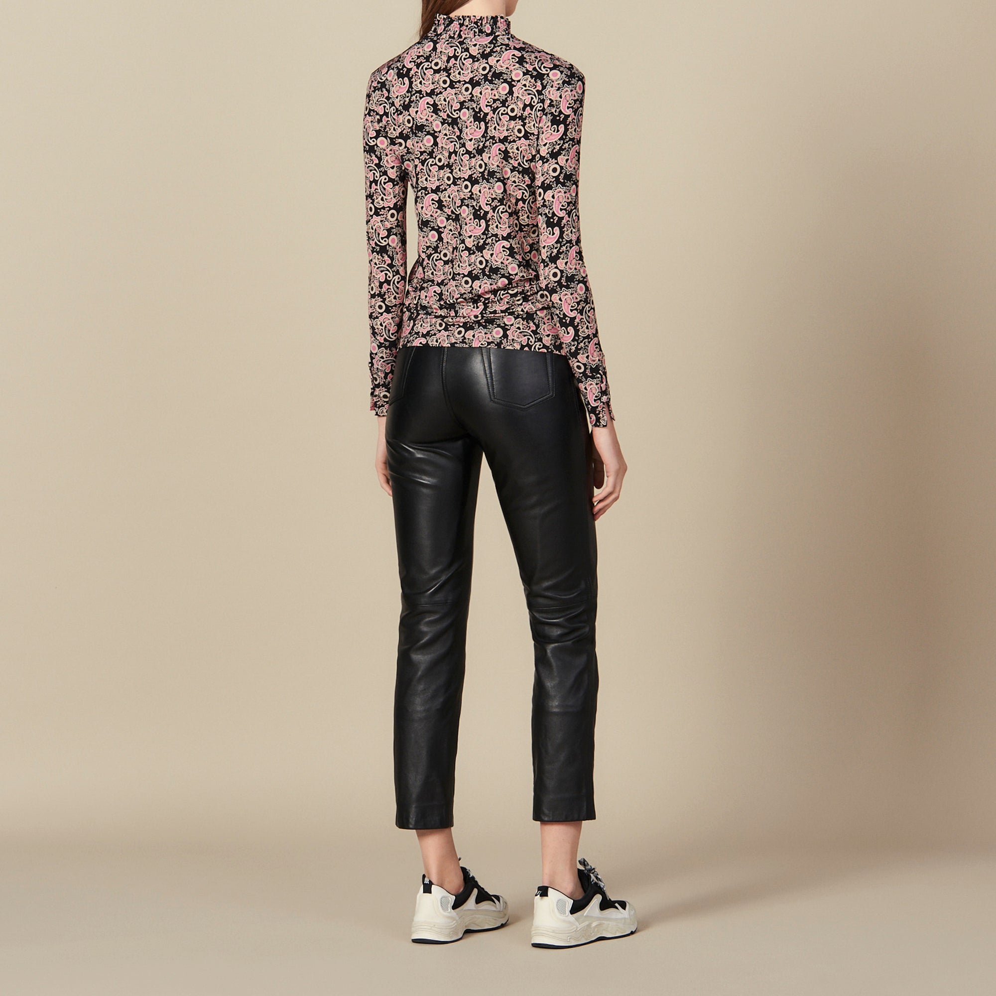 T-shirt à col montant imprimé Sandro seconde main