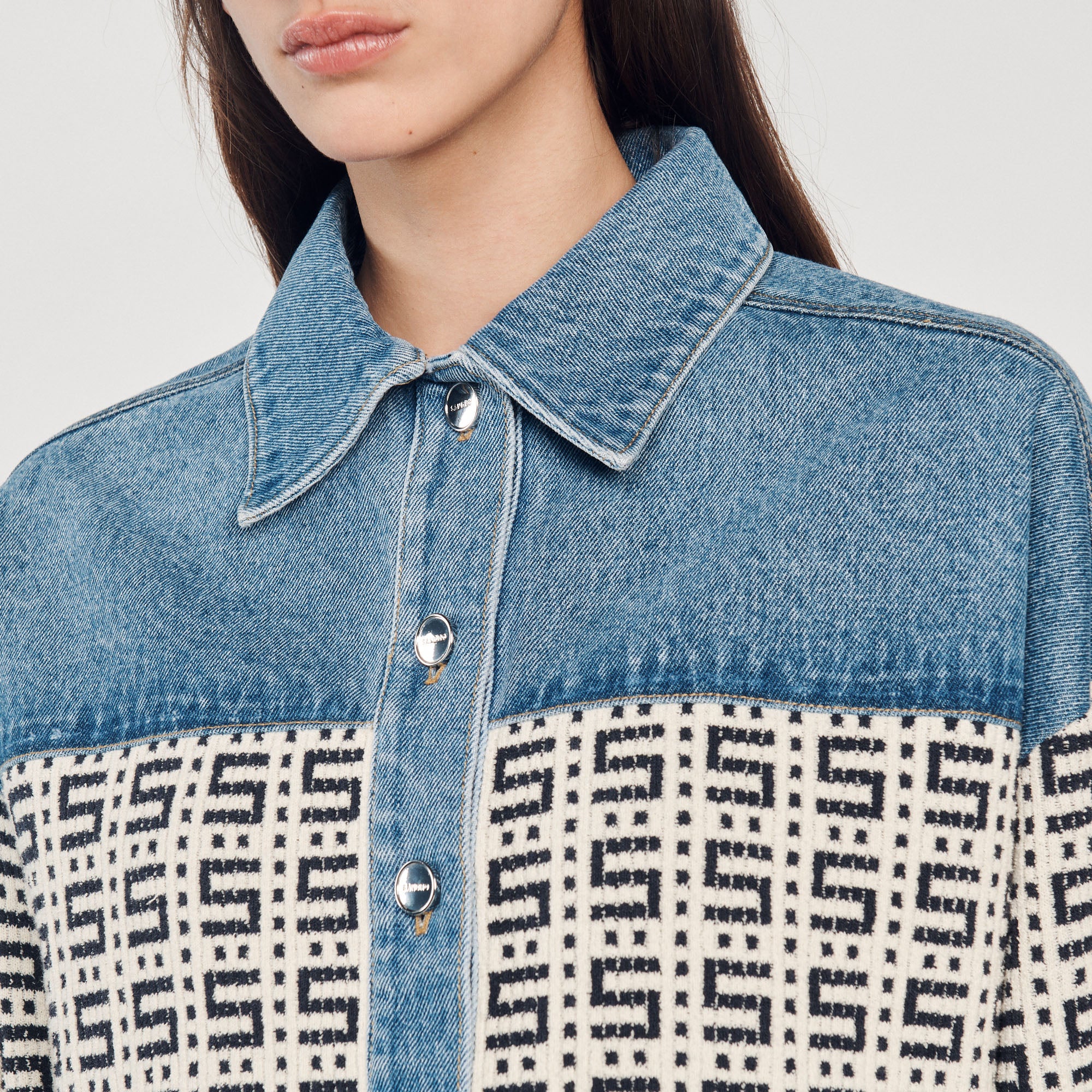 Cardicoat court en denim Sandro seconde main