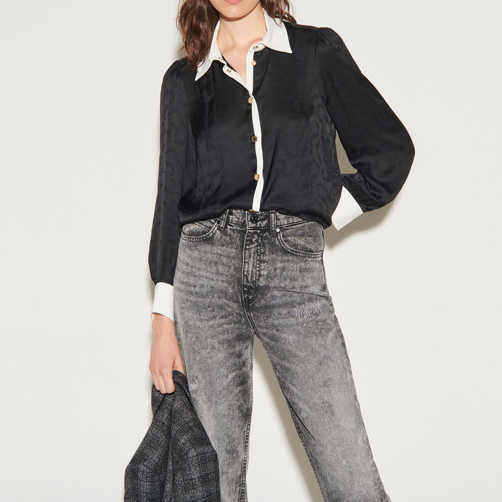 Chemise en jacquard avec empiècements Sandro seconde main